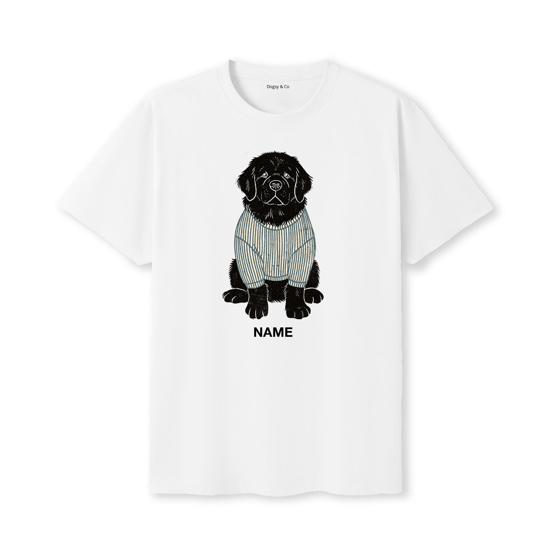 Newfoundland Jumper Dog Custom T-Shirt - White