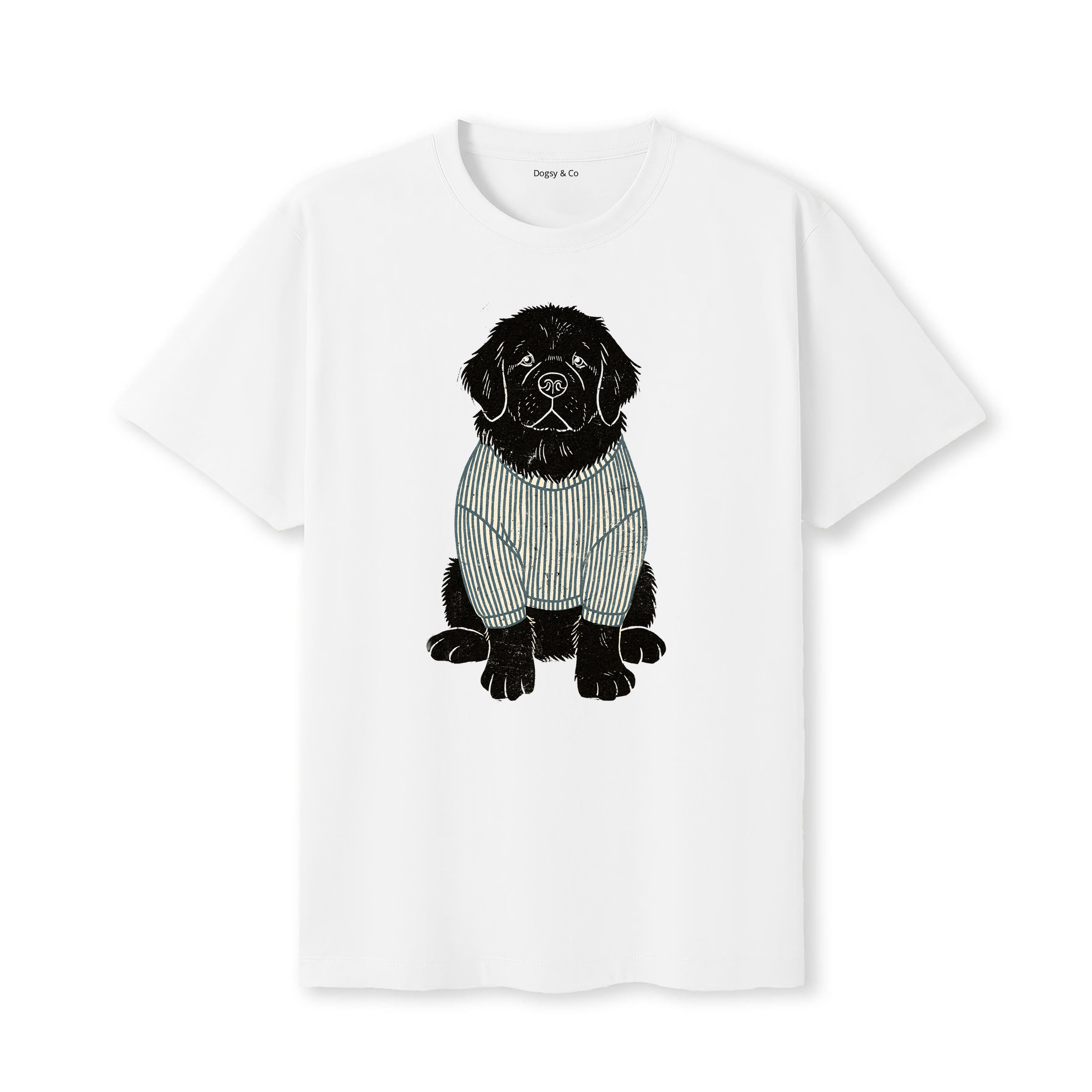 Newfoundland Jumper Dog T-Shirt - White