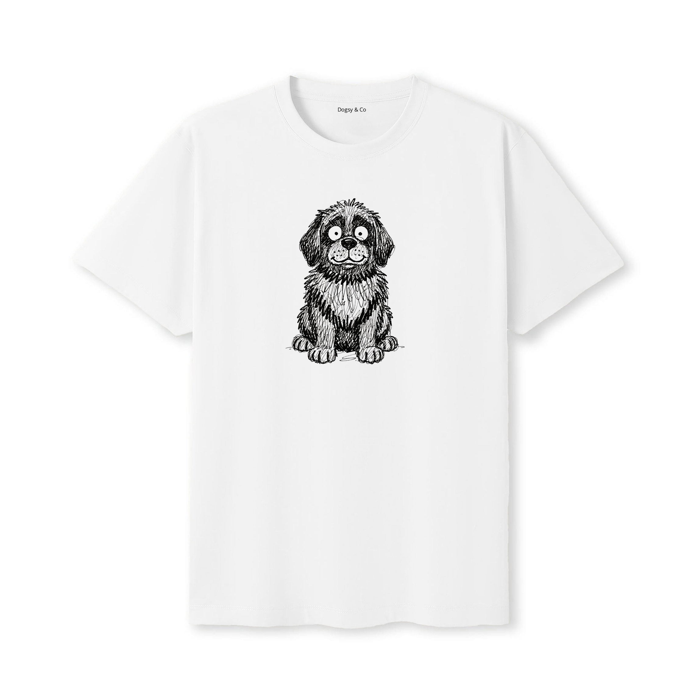 Newfoundland Scraggy Dog T-Shirt - White