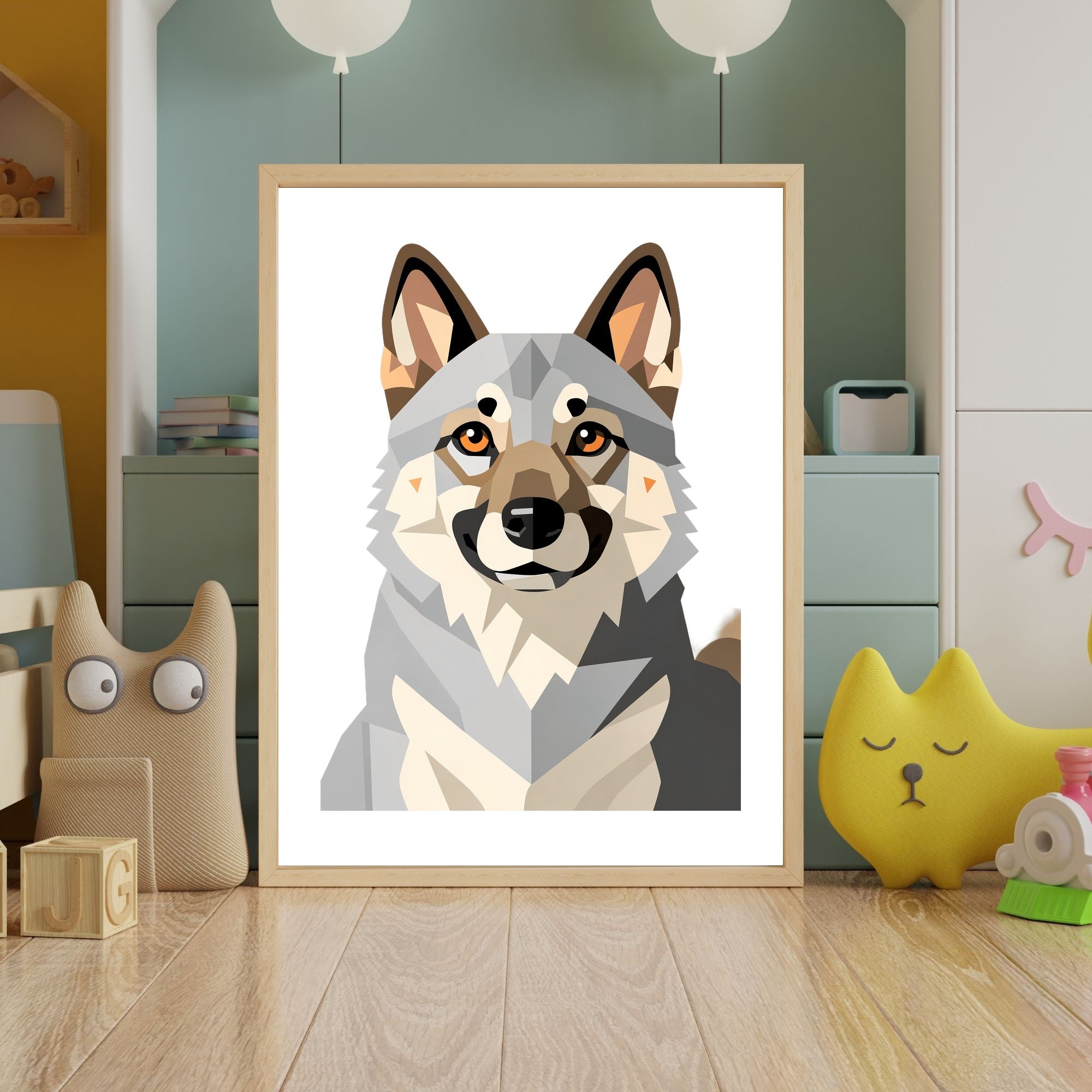 Bold Block Art Print - Framed Nursery Mockup