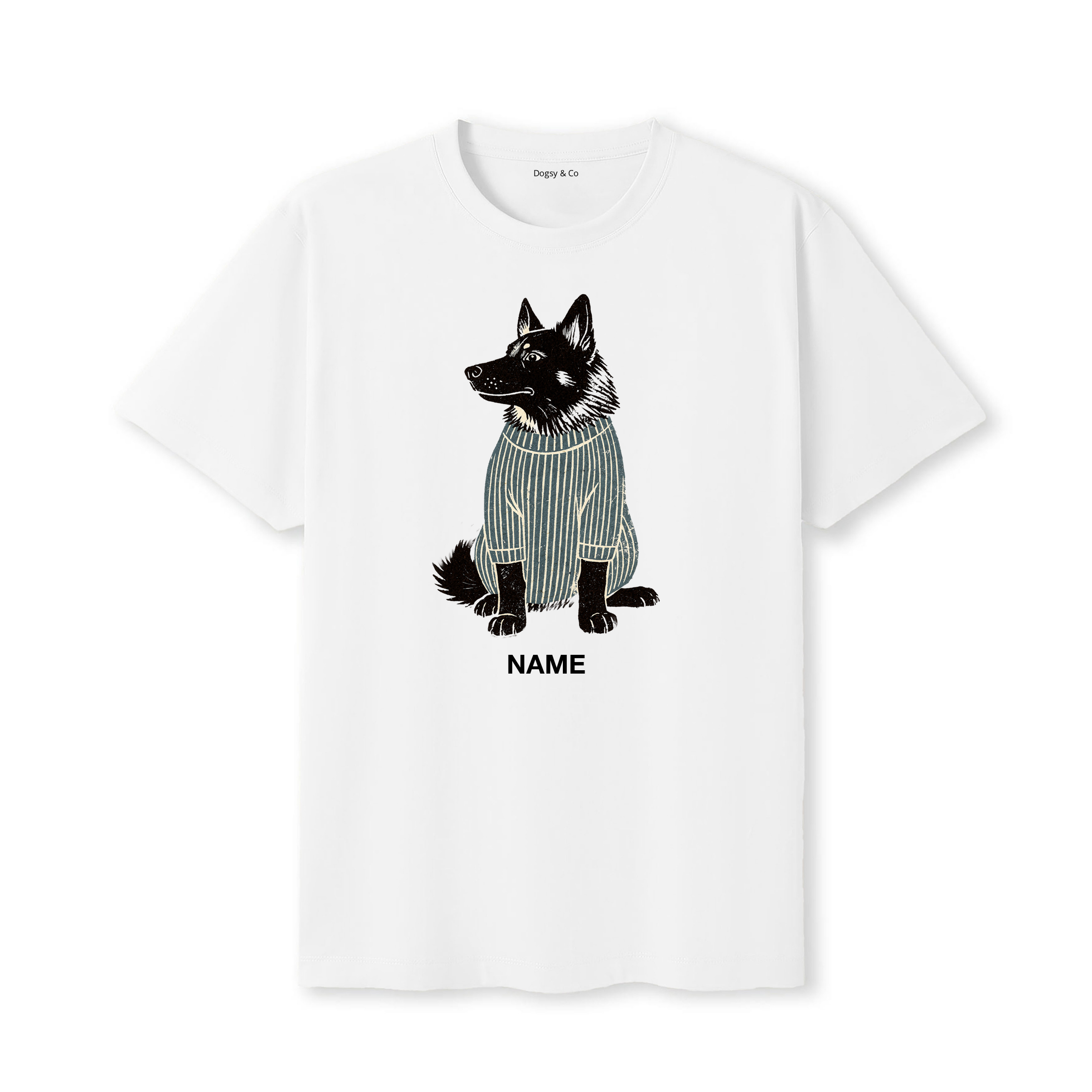 Norwegian Elkhound Jumper Dog Custom T-Shirt - White