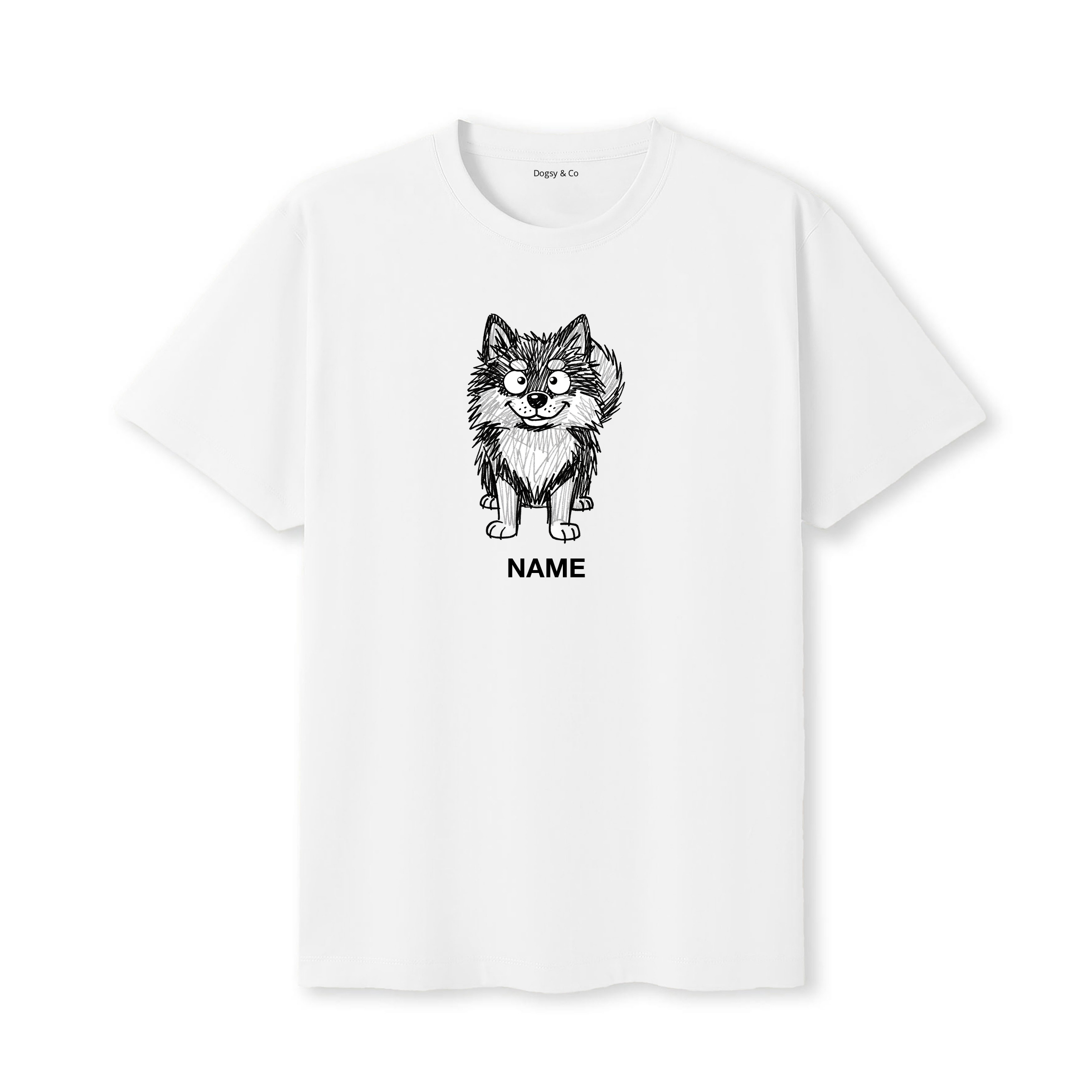 Norwegian Elkhound Scraggy Dog Custom T-Shirt - White