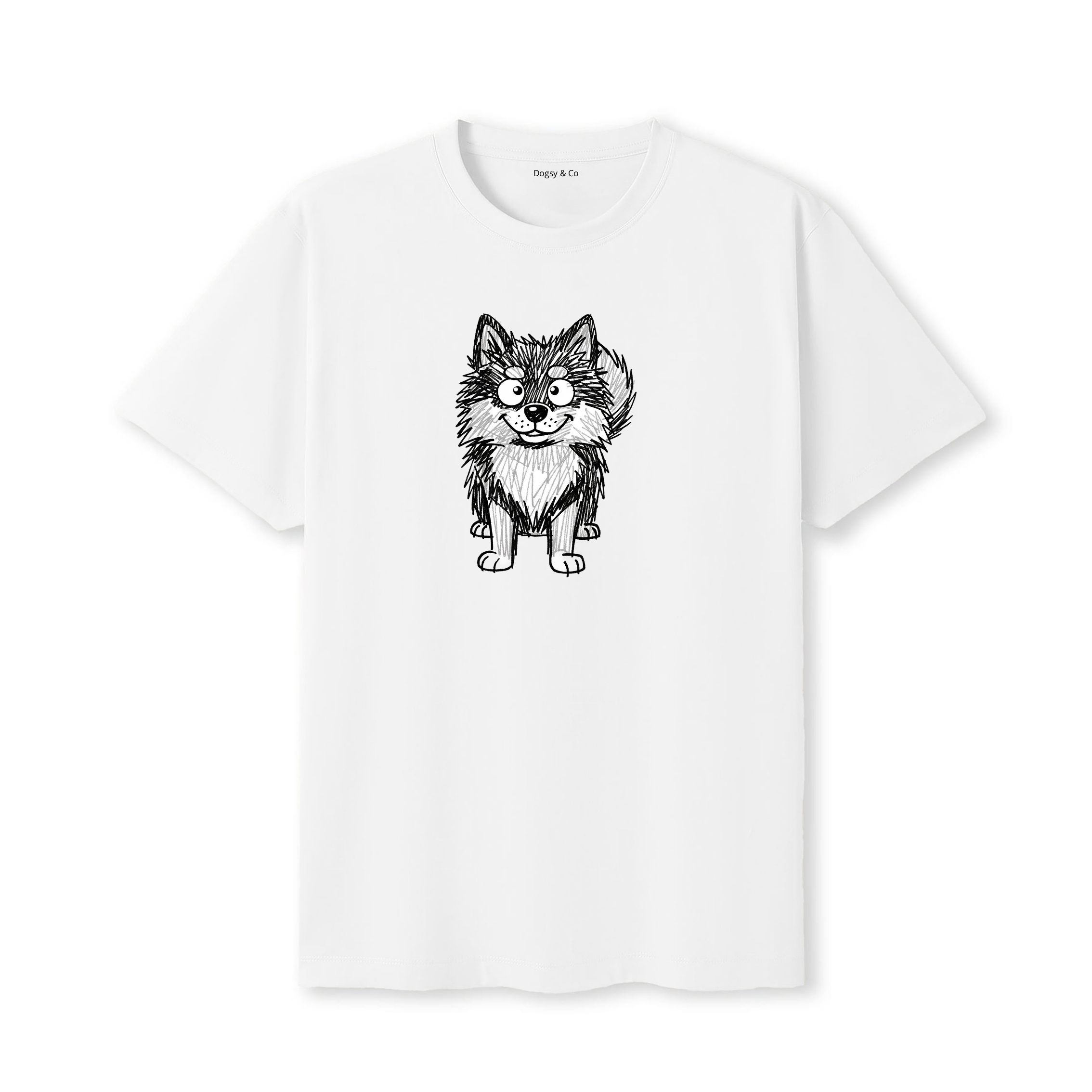 Norwegian Elkhound Scraggy Dog T-Shirt - White