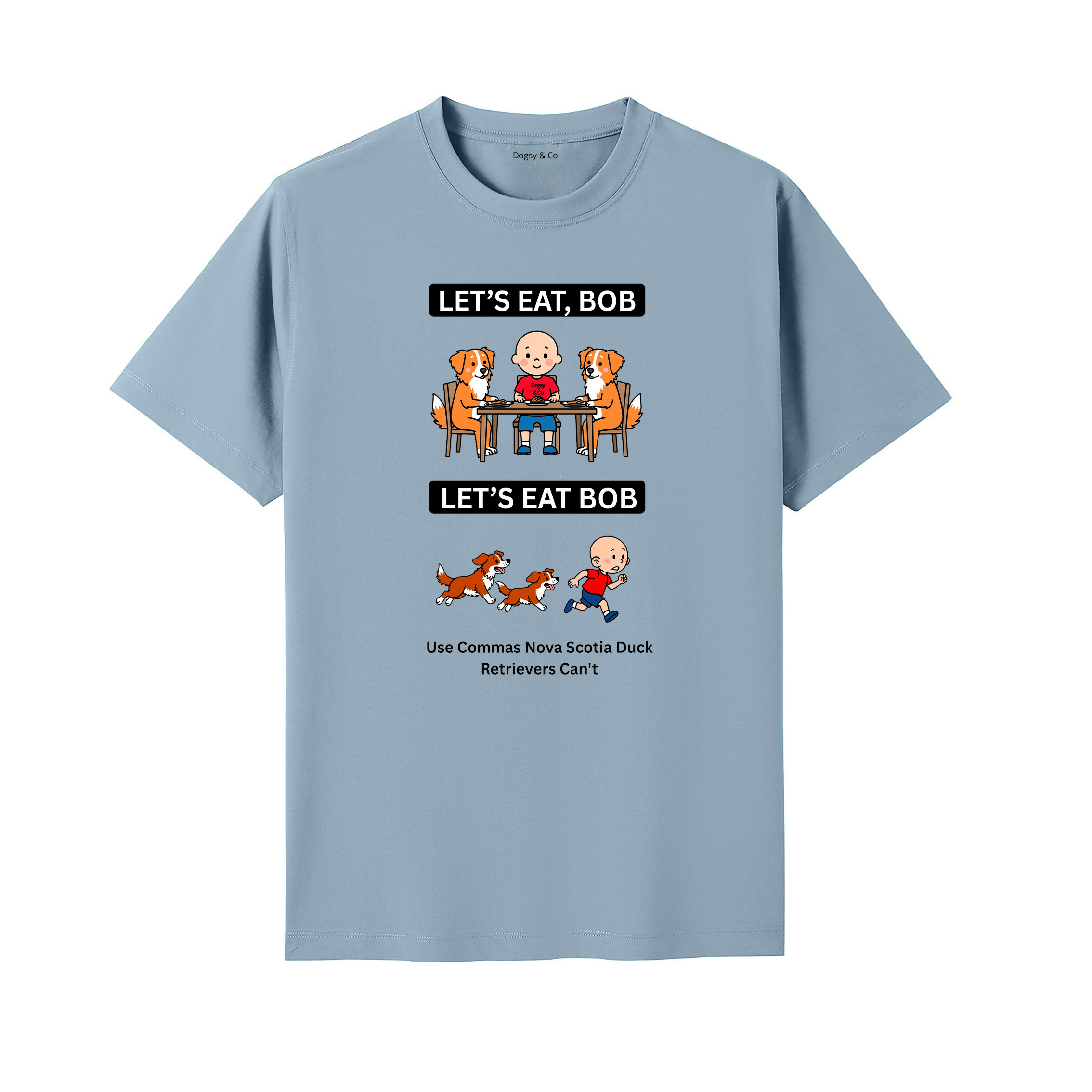 Nova Scotia Duck Tolling Retriever Let's Eat Bob T-Shirt - seafoam blue