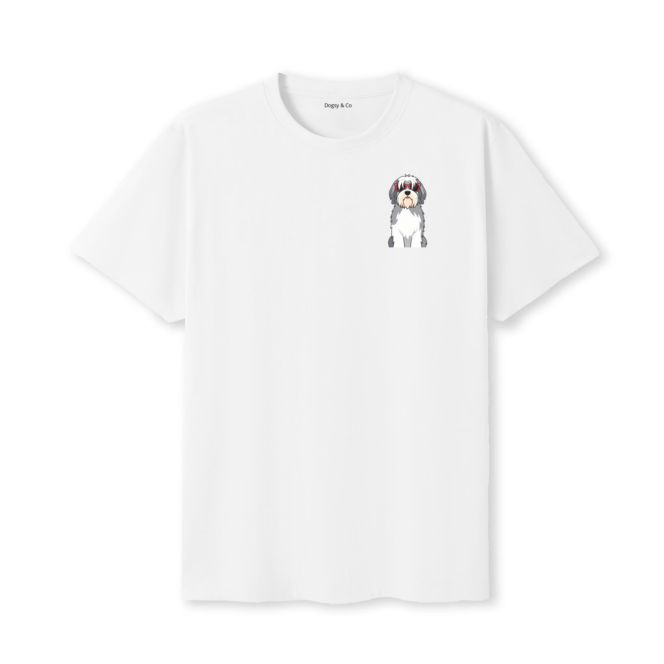 Old English Sheepdog Cool Dog T-Shirt - White