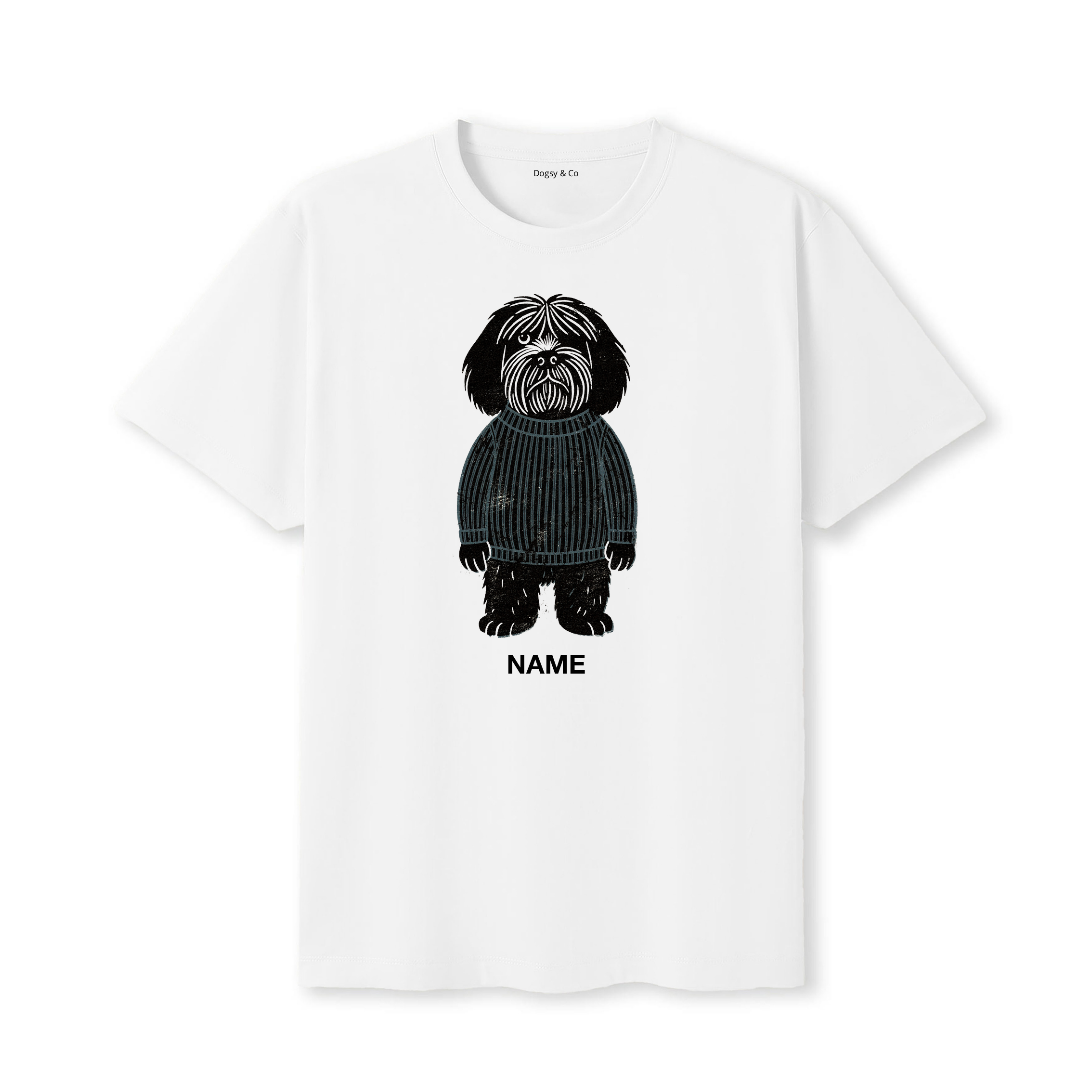 Old English Sheepdog Jumper Dog Custom T-Shirt - White