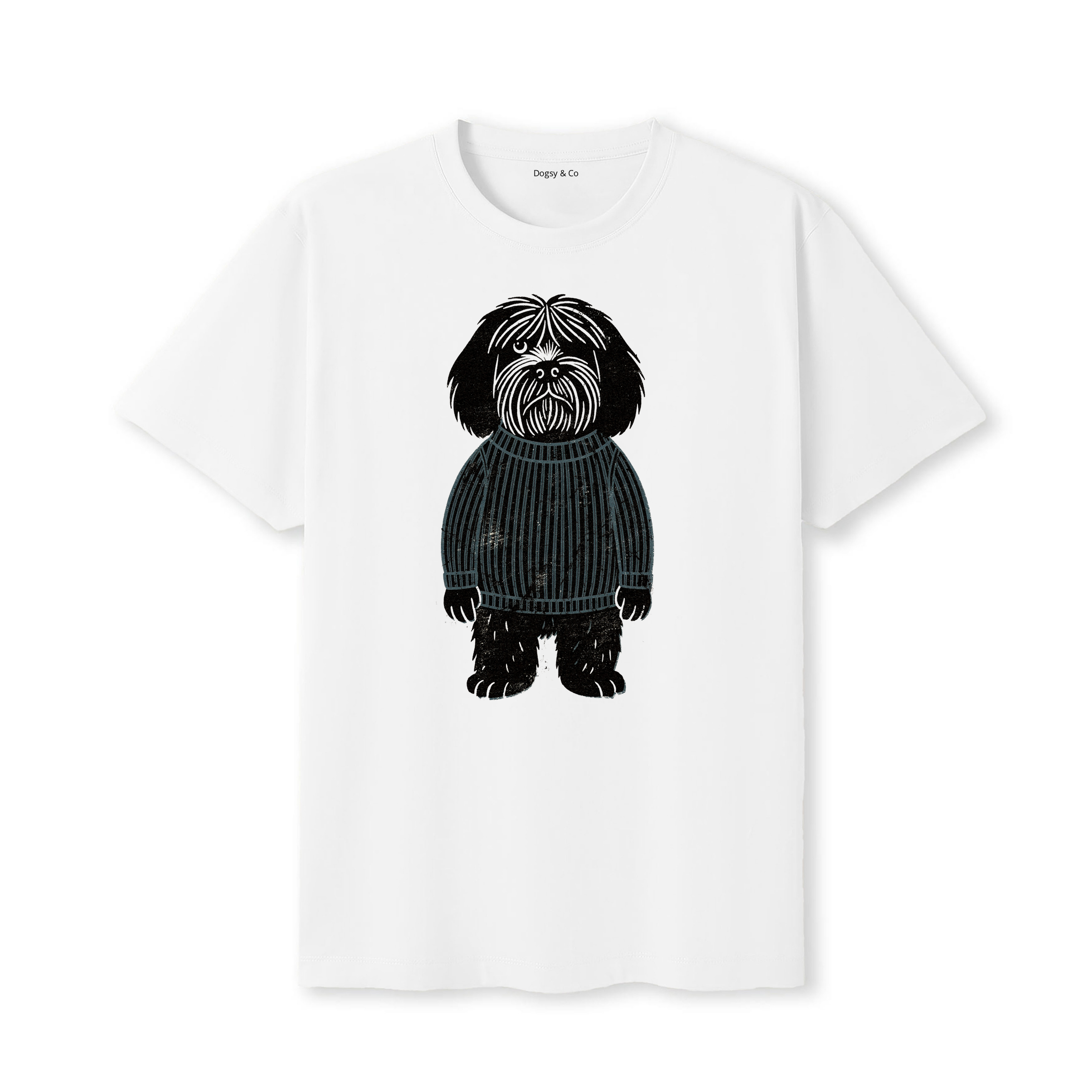 Old English Sheepdog Jumper Dog T-Shirt - White
