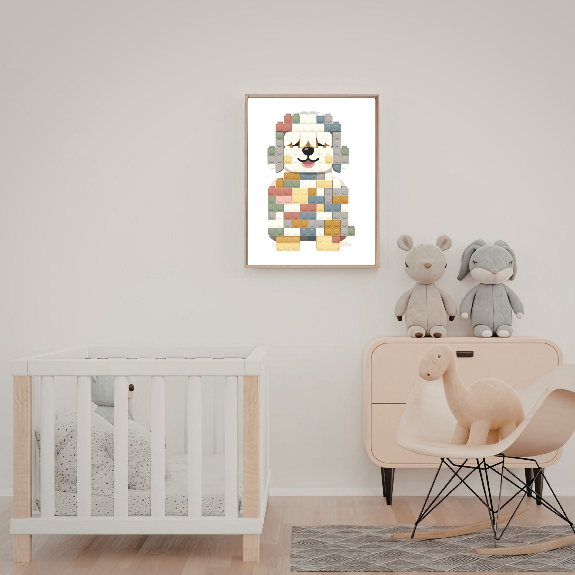 Old English Sheepdog Lego Dog - White