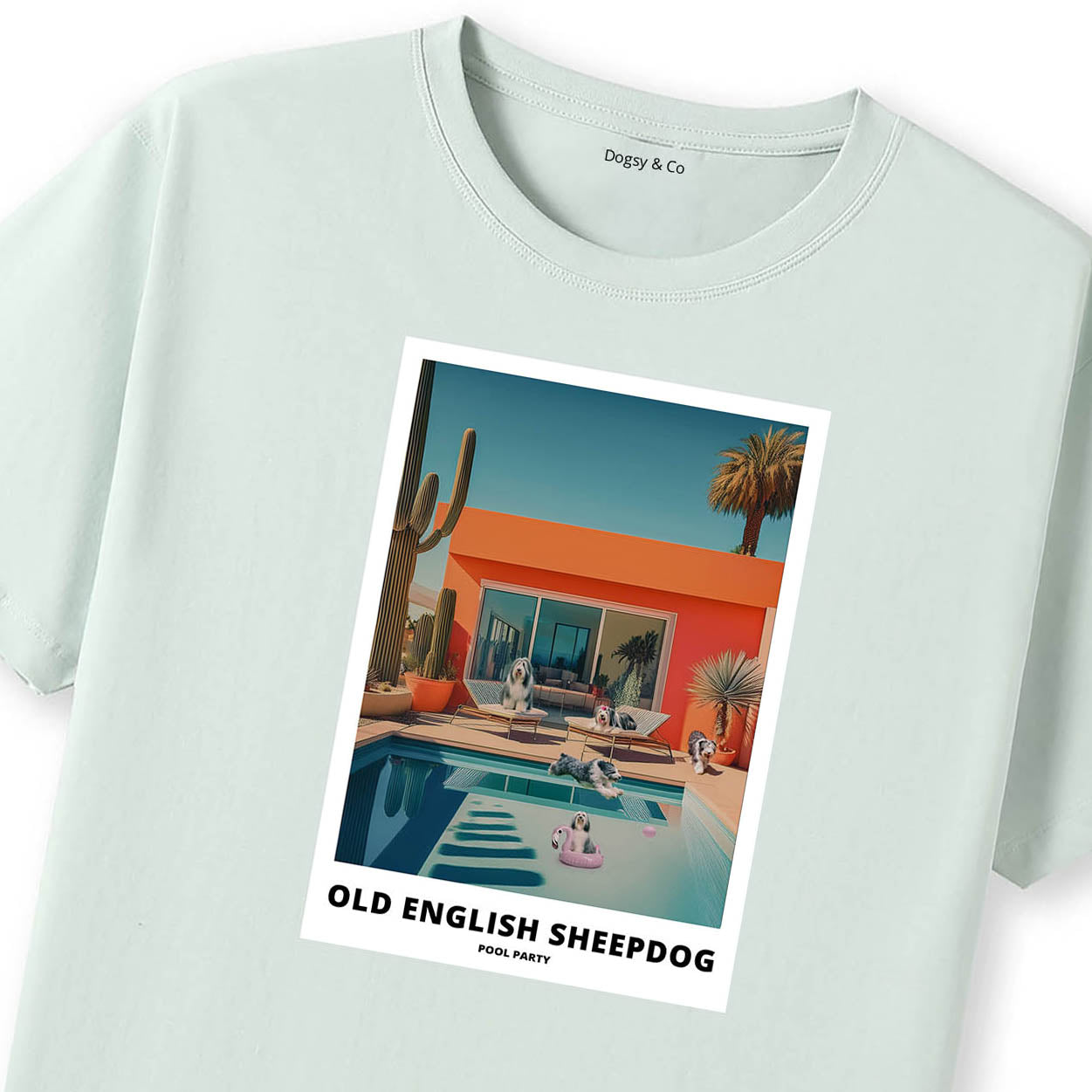 Old English Sheepdog Pool Party T-shirt