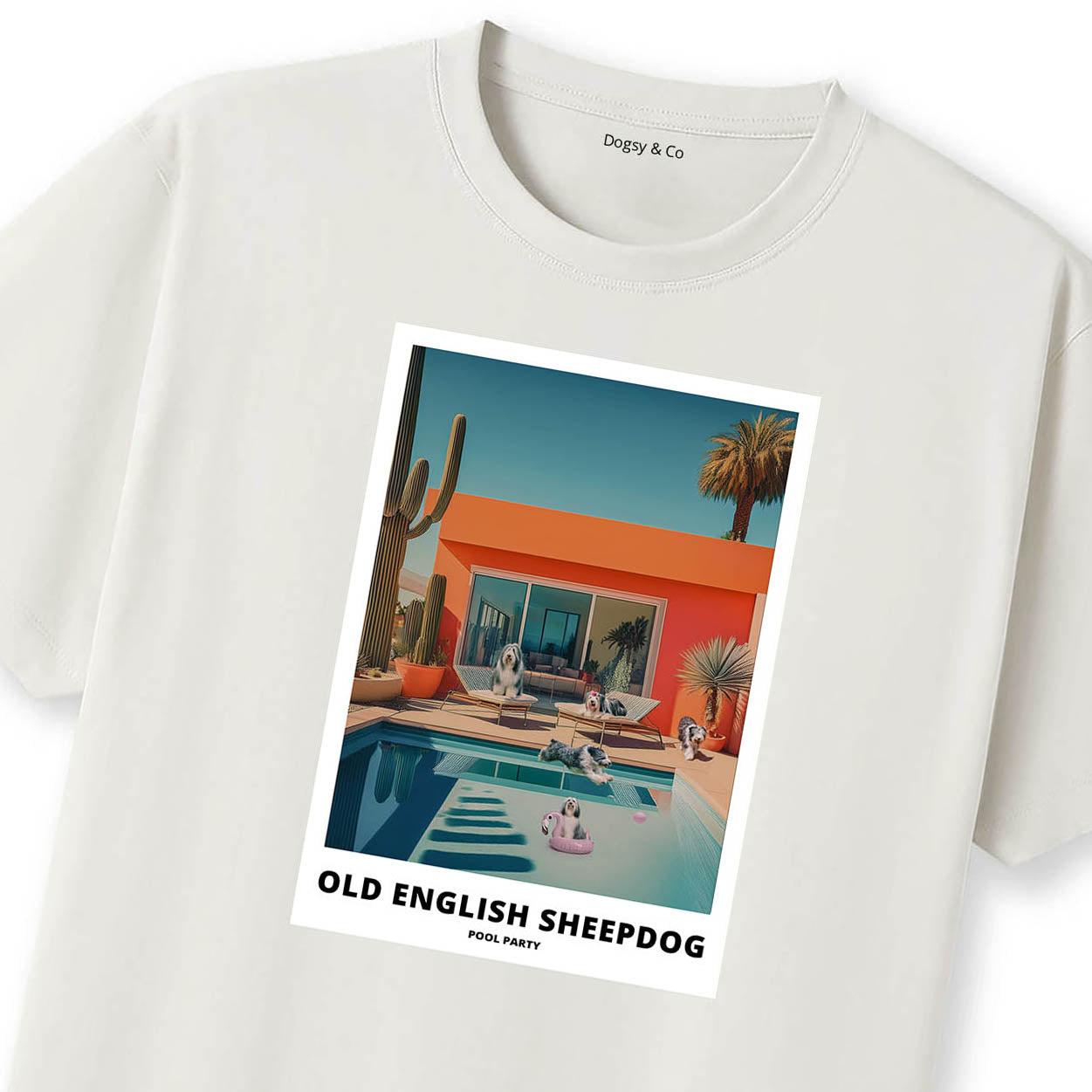 Old English Sheepdog Pool Party T-shirt