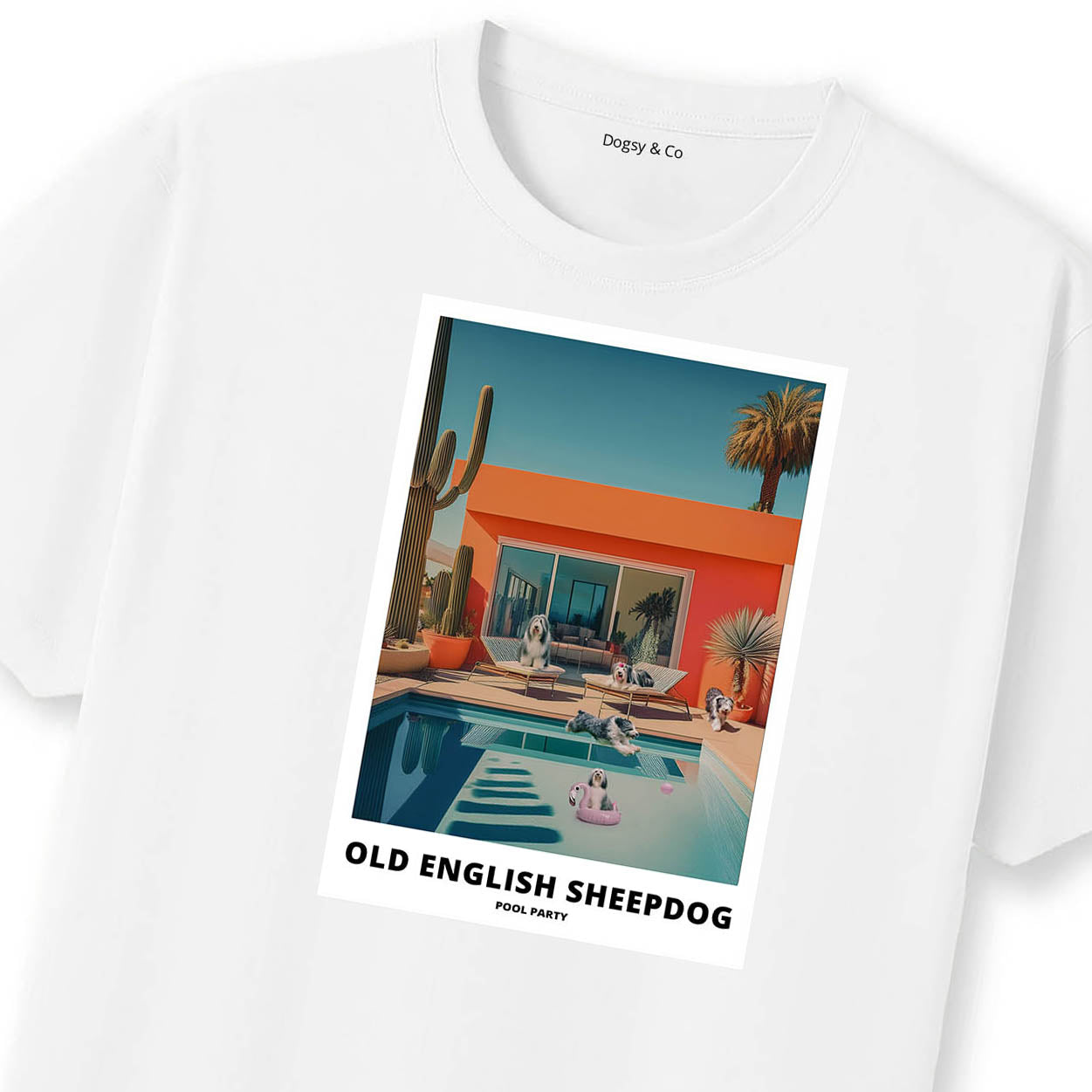 Old English Sheepdog Pool Party T-shirt