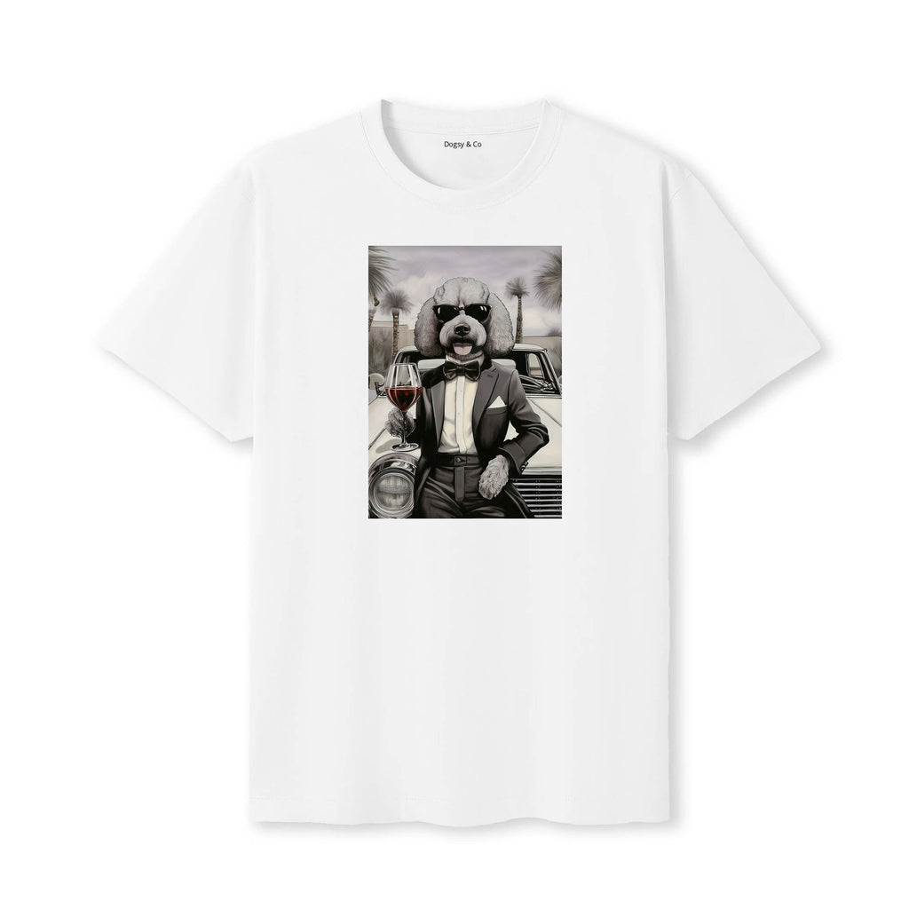 Oodles distinguished gentleman dog t-shirt - white