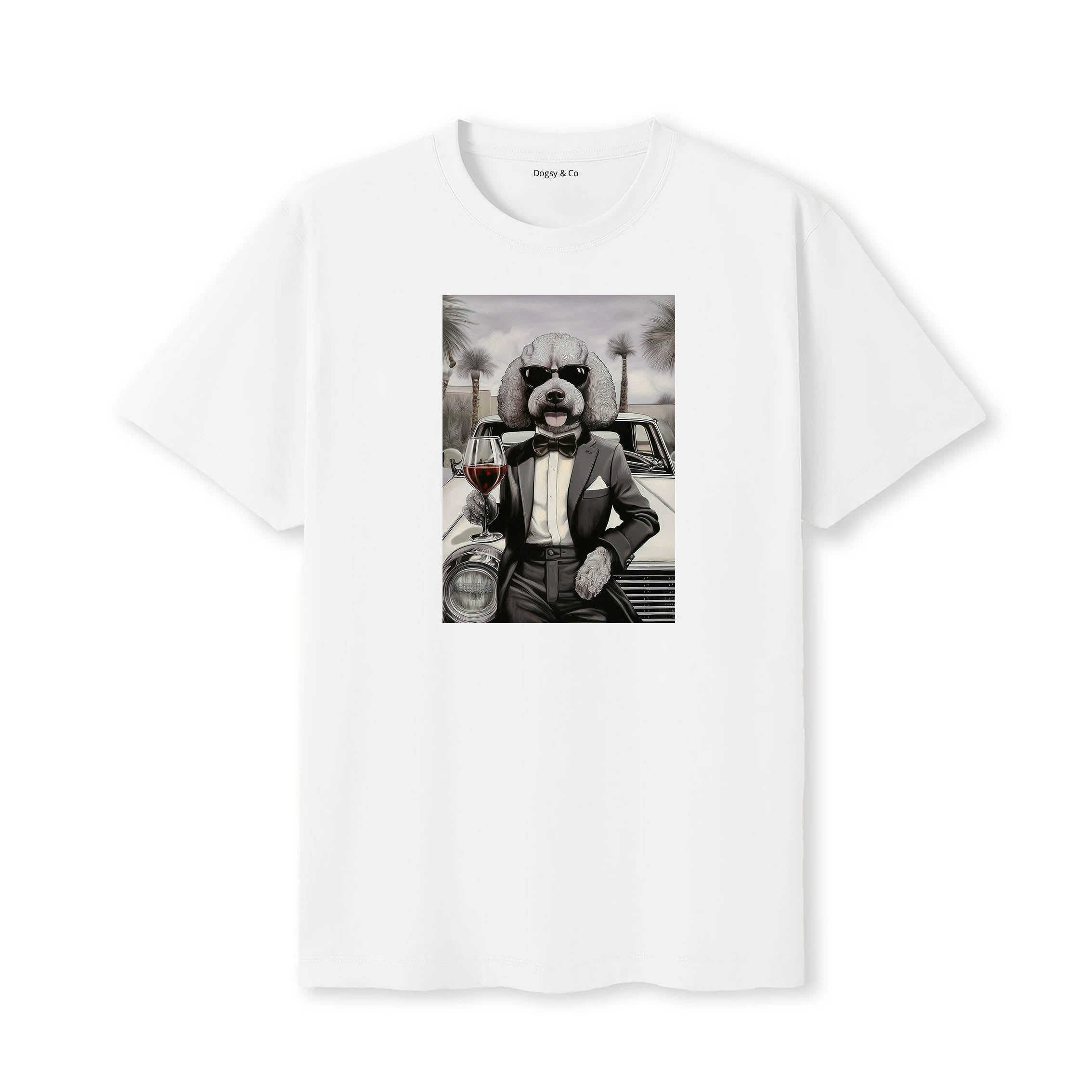 Oodles distinguished gentleman dog t-shirt - white