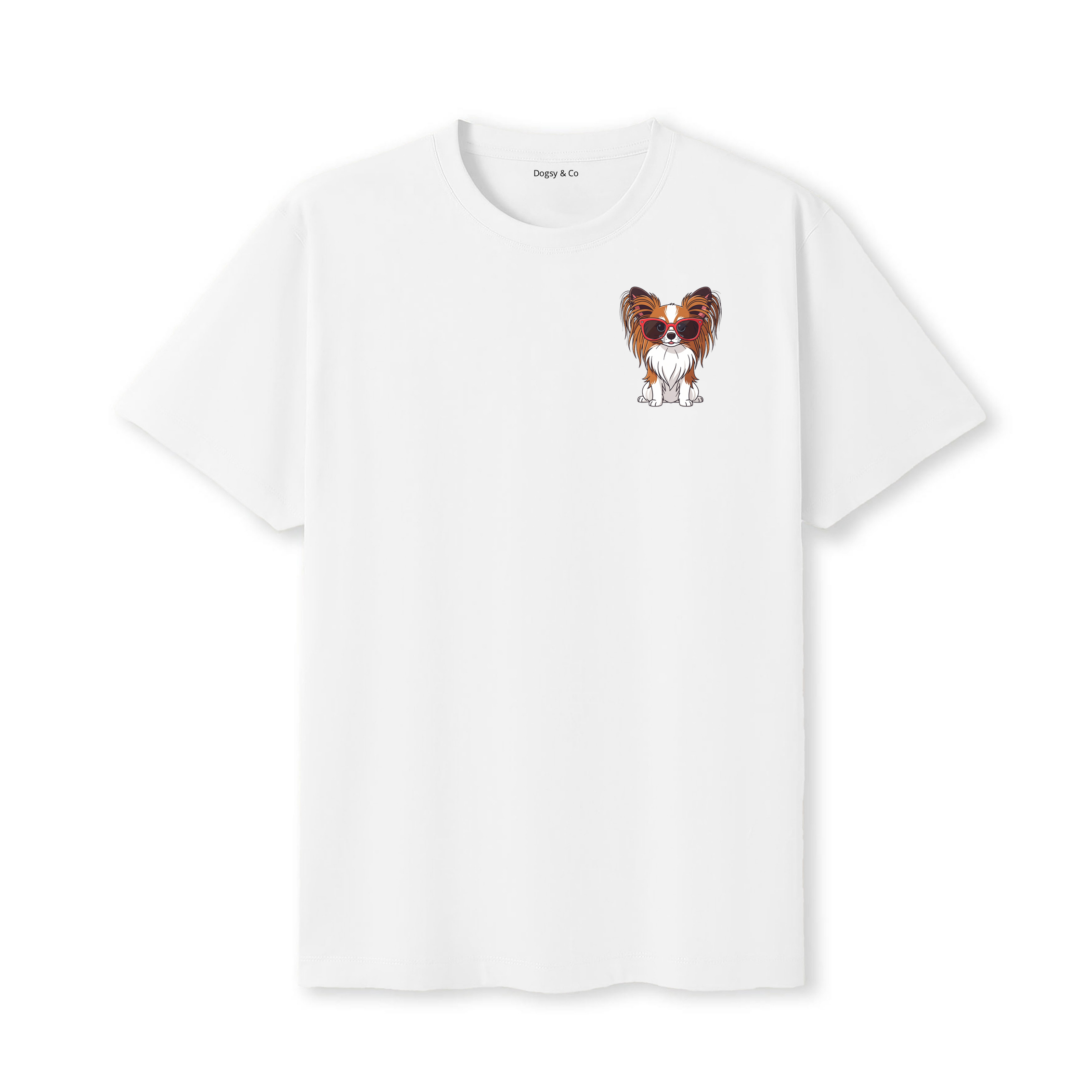 Papillon Cool Dog T-Shirt - White