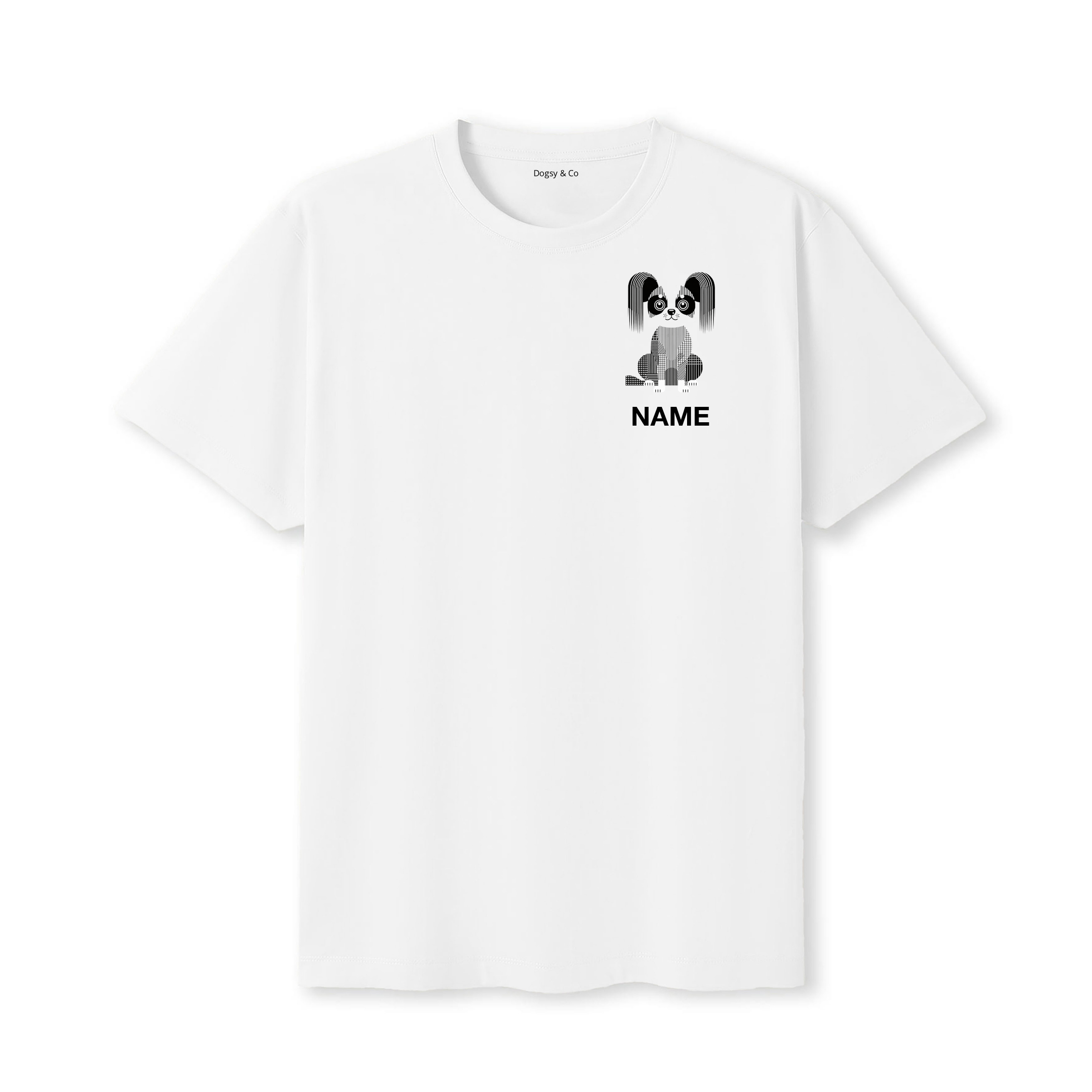 Papillon Geometric Line T-Shirt Custom - White