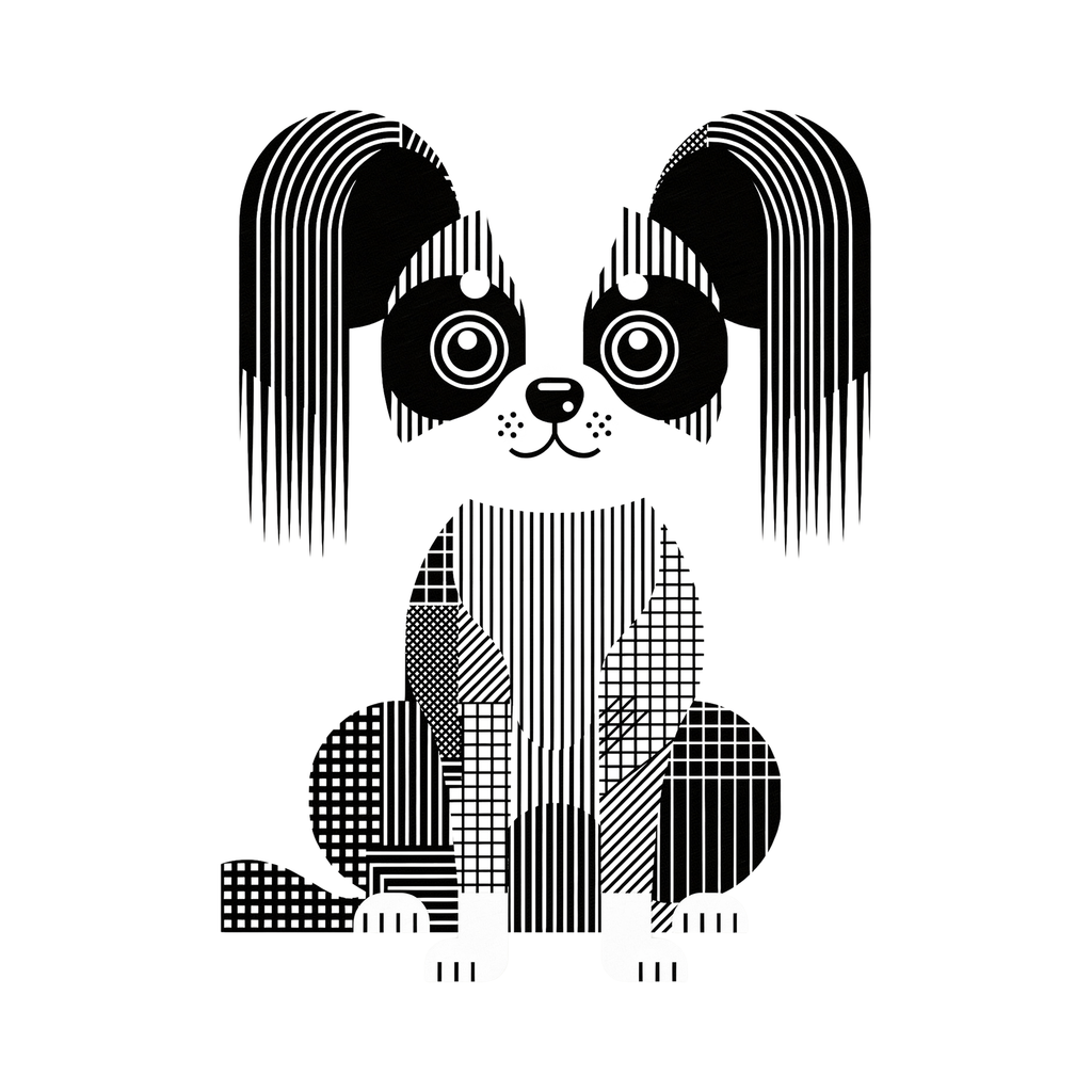Papillon Geometric Line Art - White