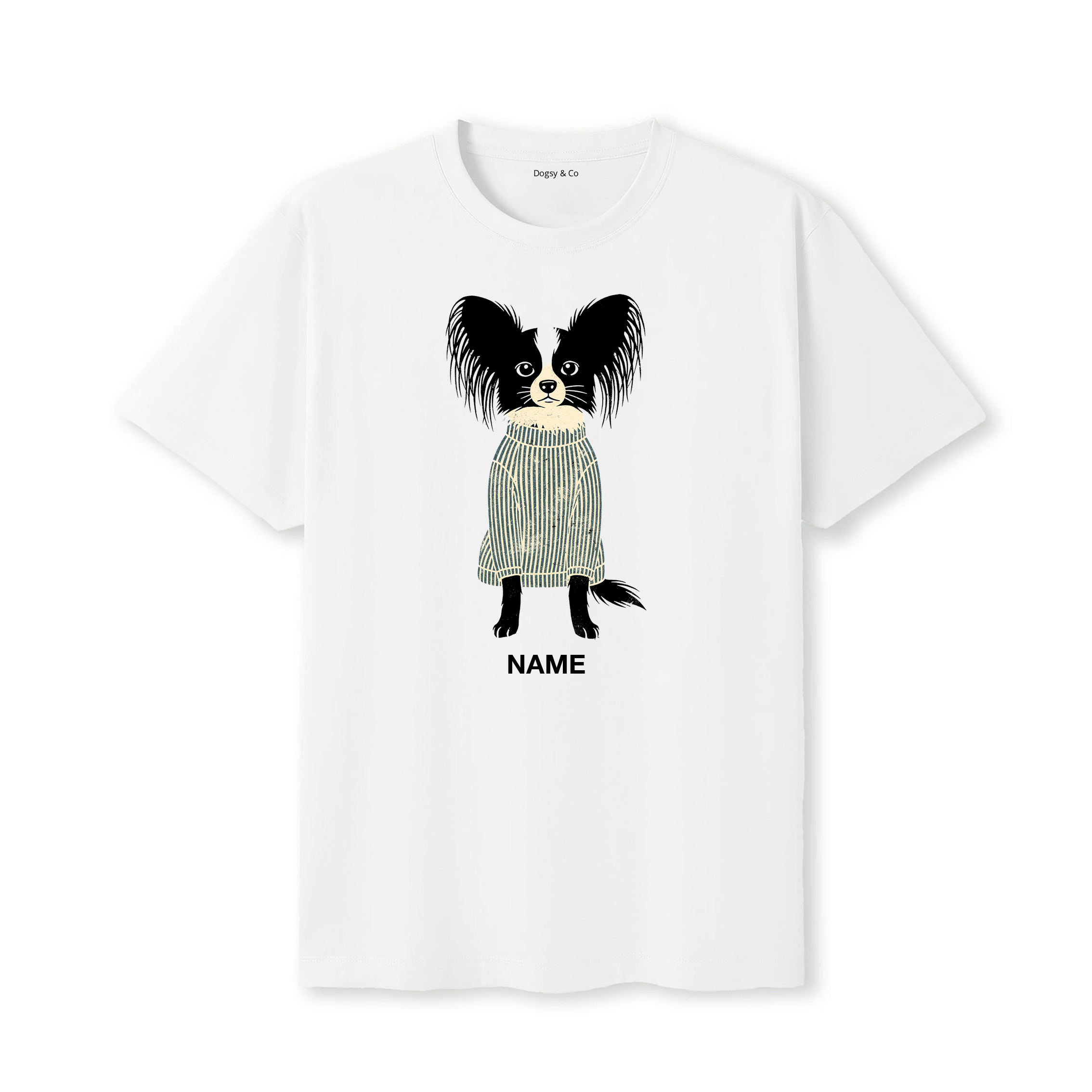 Papillon Jumper Dog Custom T-Shirt - White