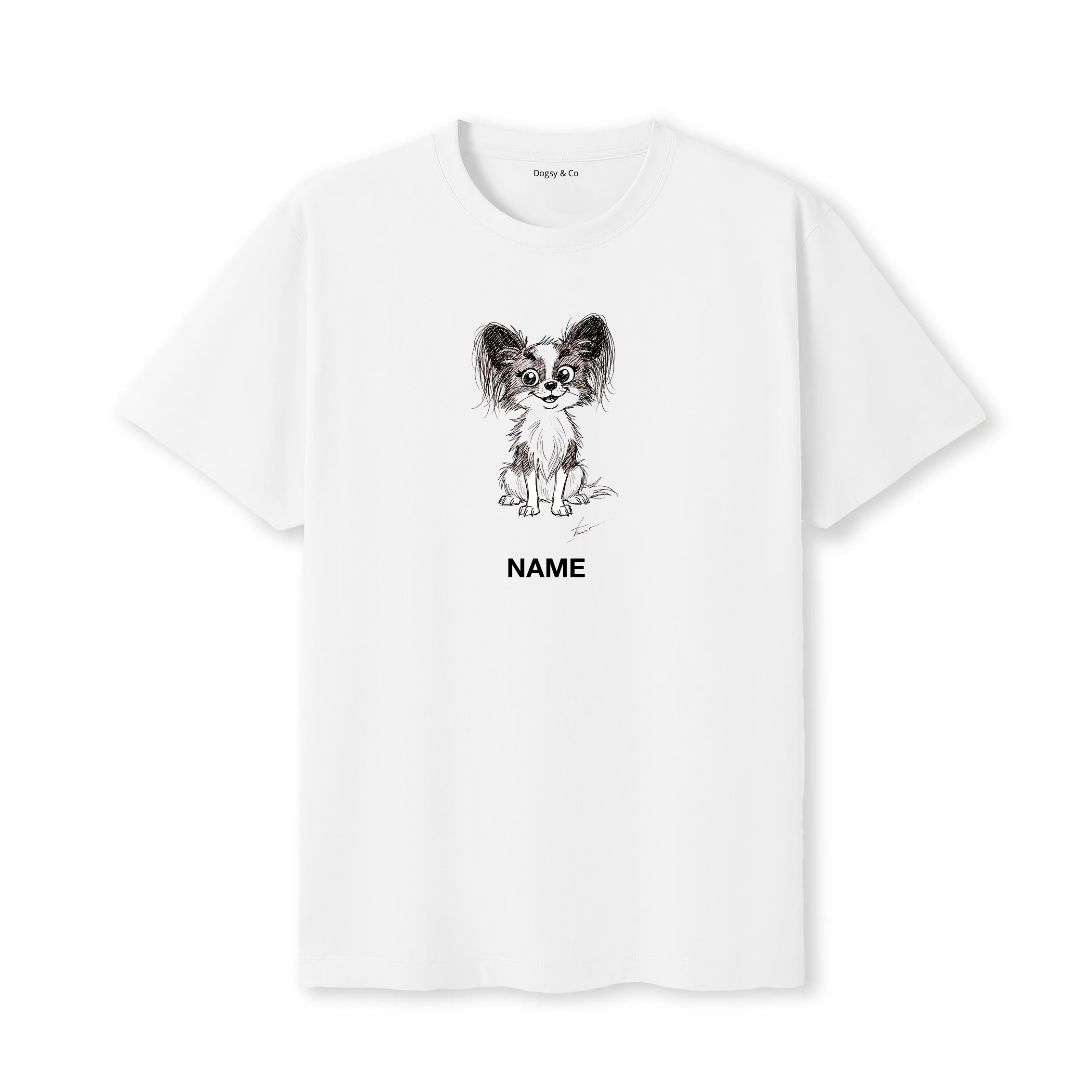 Papillon Scraggy Dog Custom - White