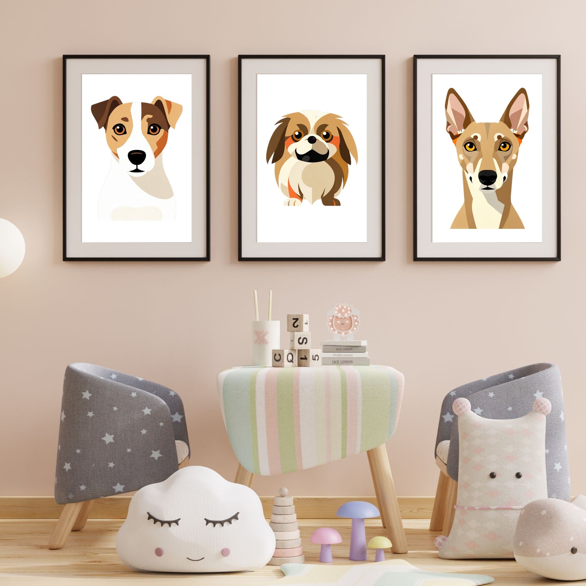 Bold Block Art Print - Framed Nursery Mockup