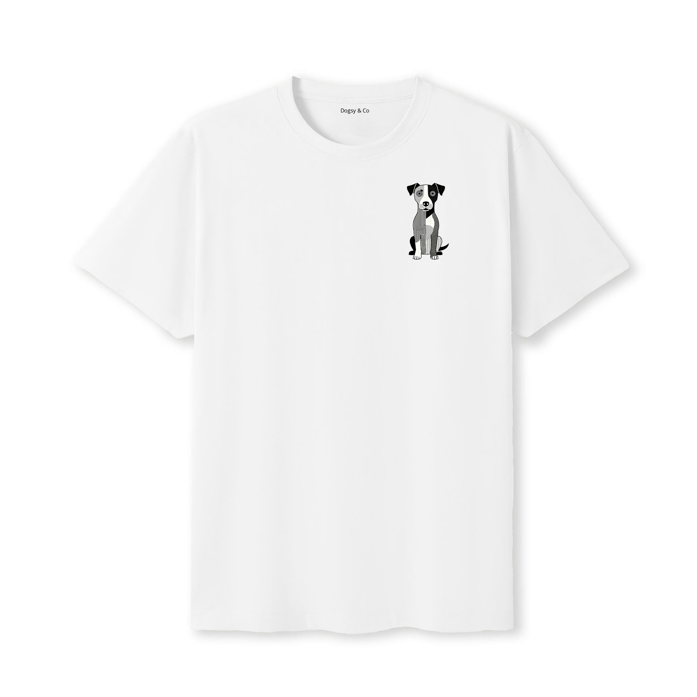 Parson Russell Terrier Geometric Line T-Shirt - White