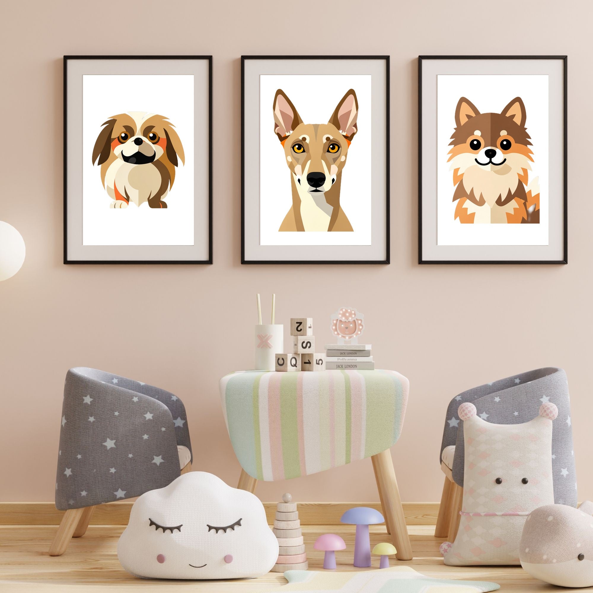 Bold Block Art Print - Framed Nursery Mockup