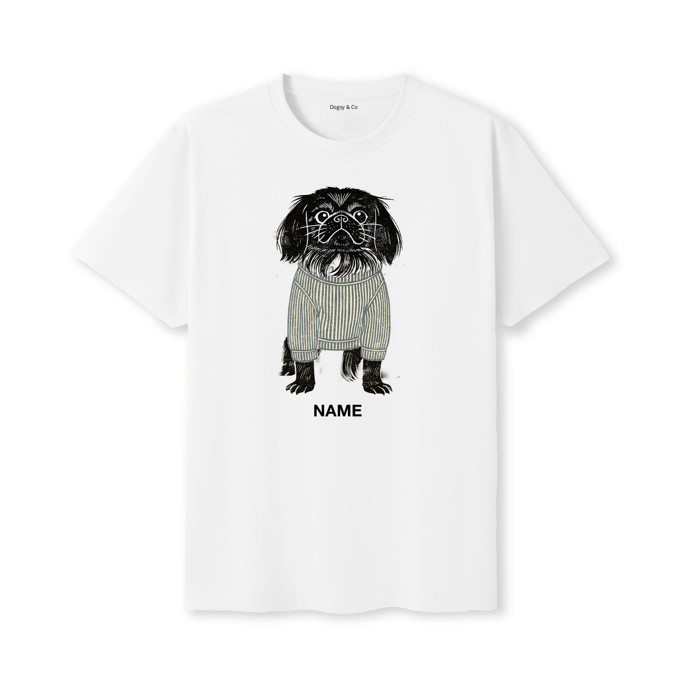 Pekingese Jumper Dog Custom T-Shirt - White
