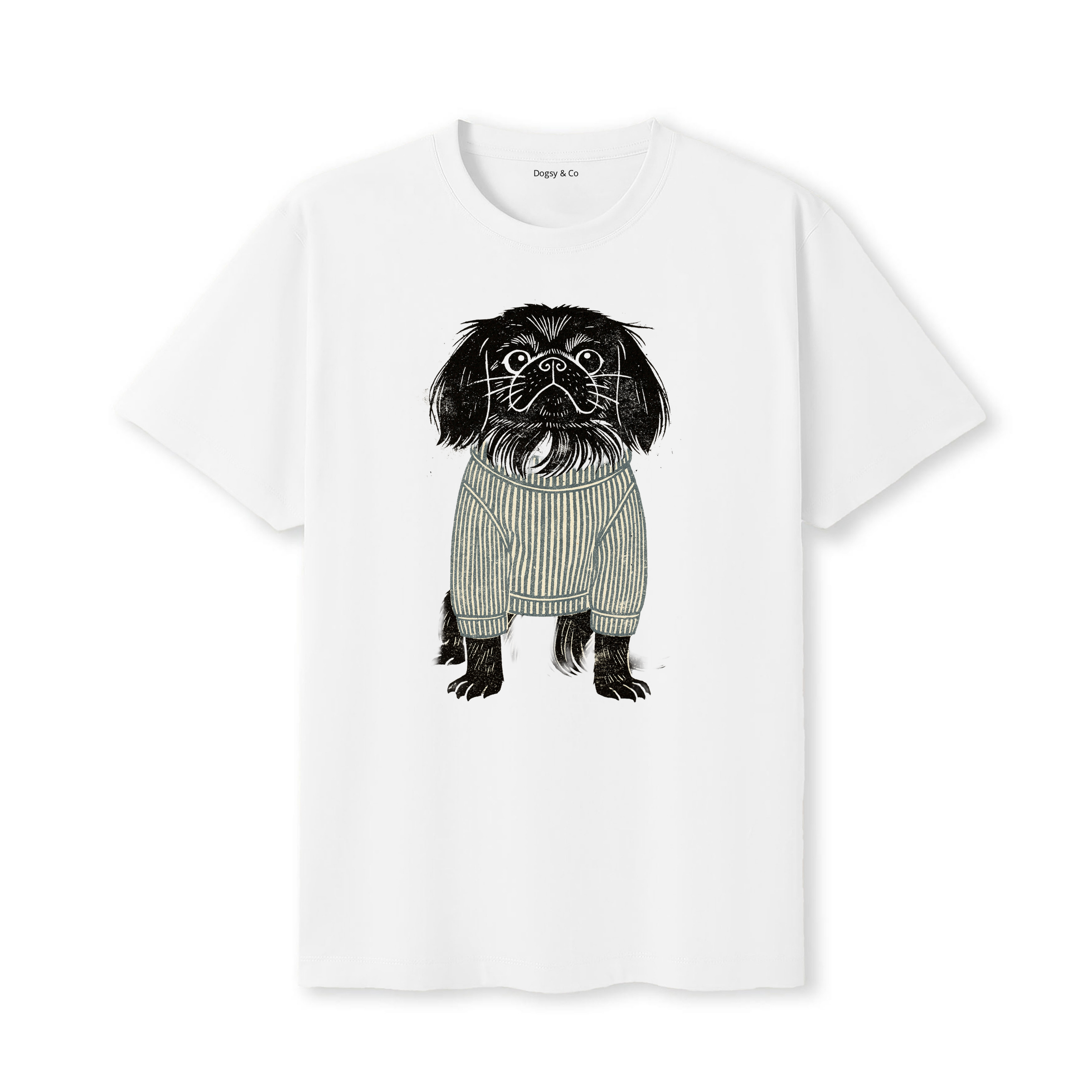 Pekingese Jumper Dog T-Shirt - White