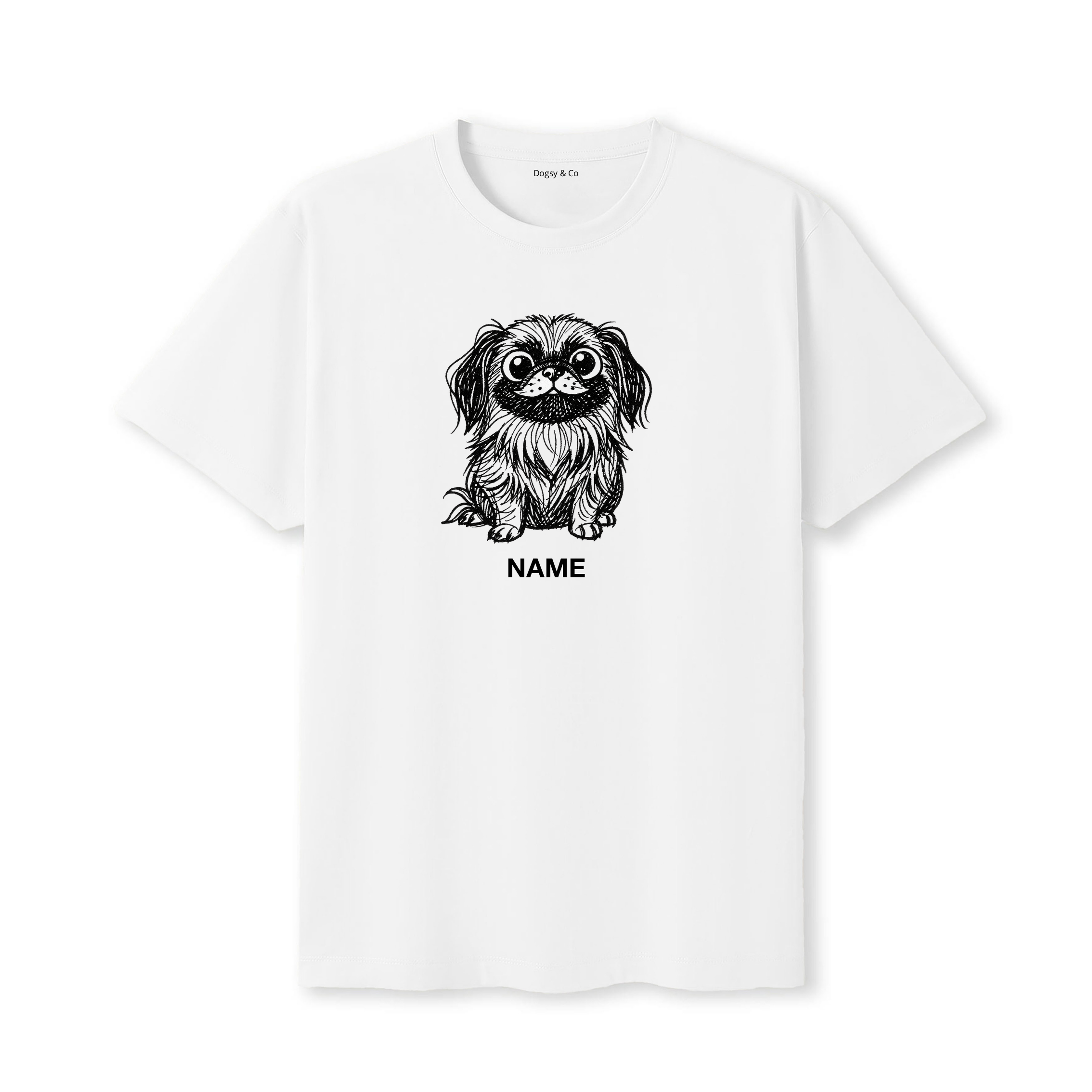 Pekingese Scraggy Dog Custom - White