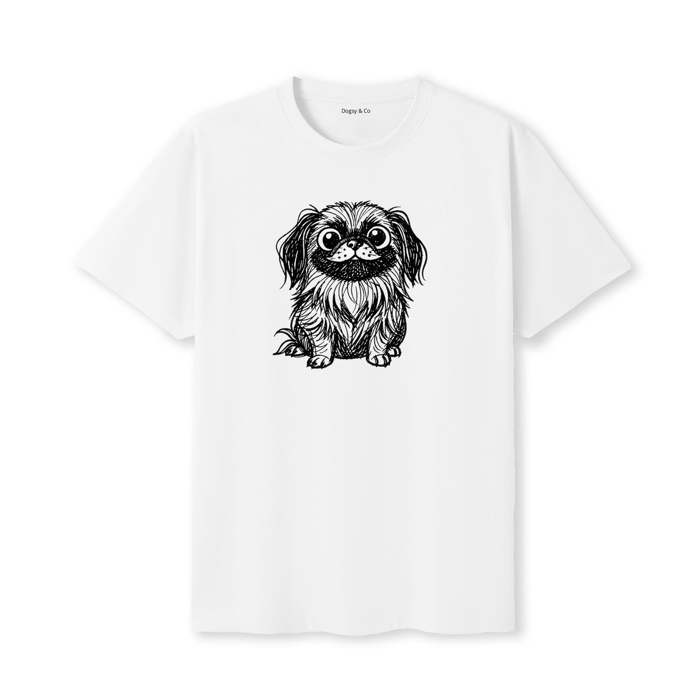 Pekingese Scraggy Dog T-Shirt - White