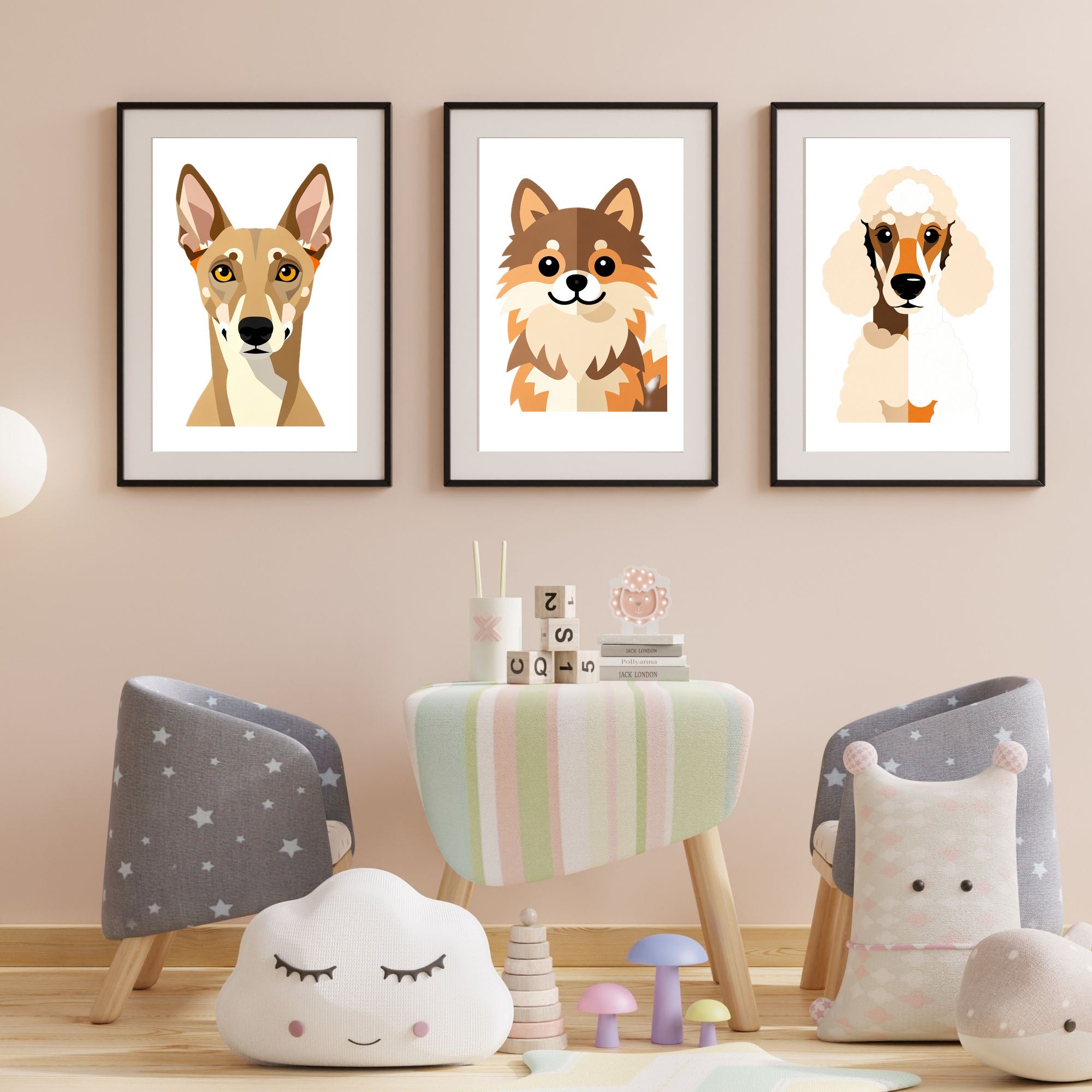 Bold Block Art Print - Framed Nursery Mockup