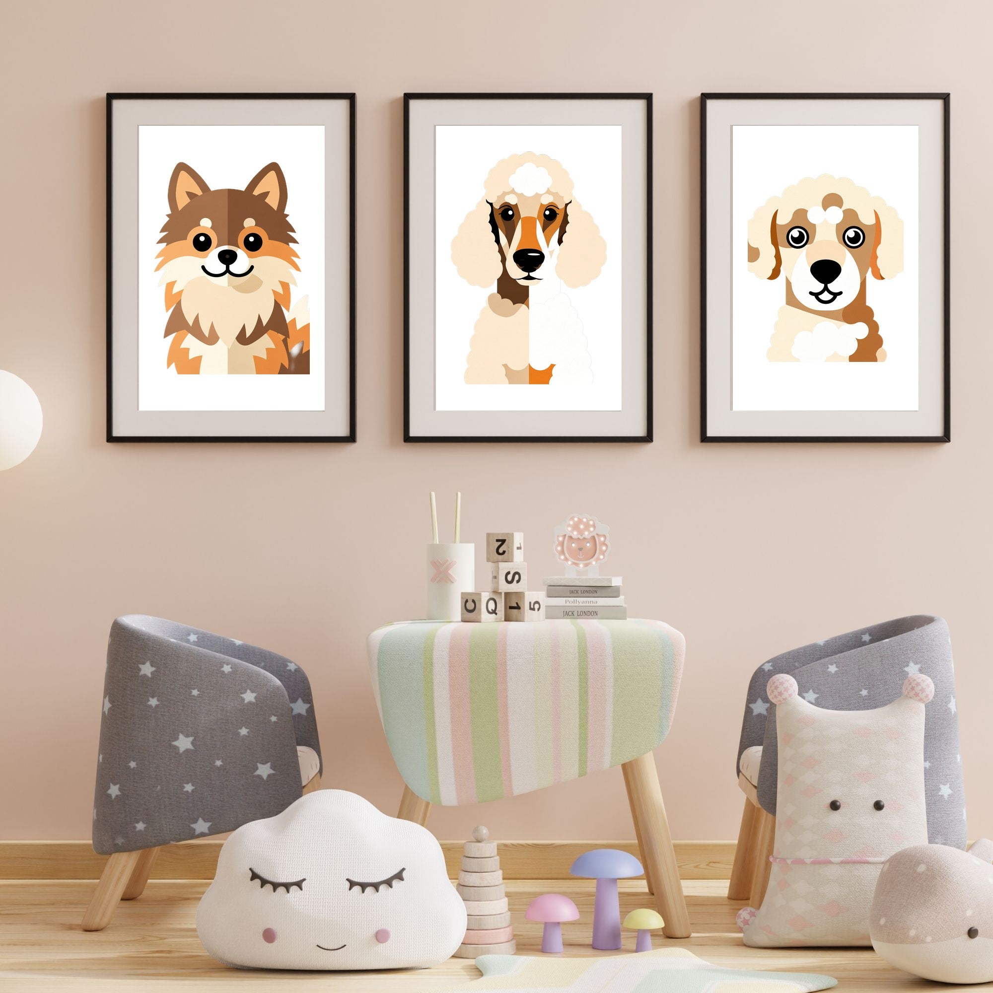 Bold Block Art Print - Framed Nursery Mockup