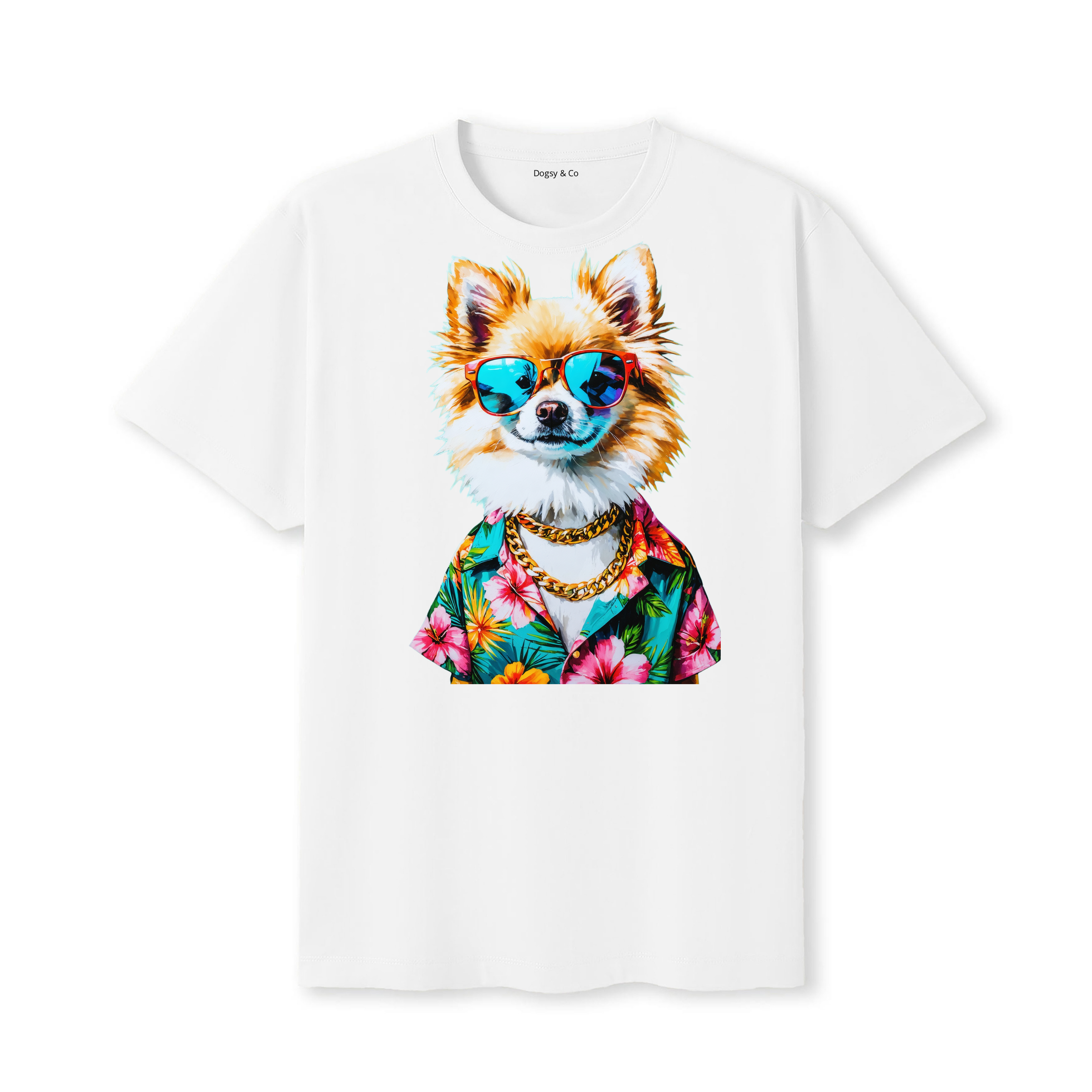 Pomeranian Hawaii Dog T-Shirt - White