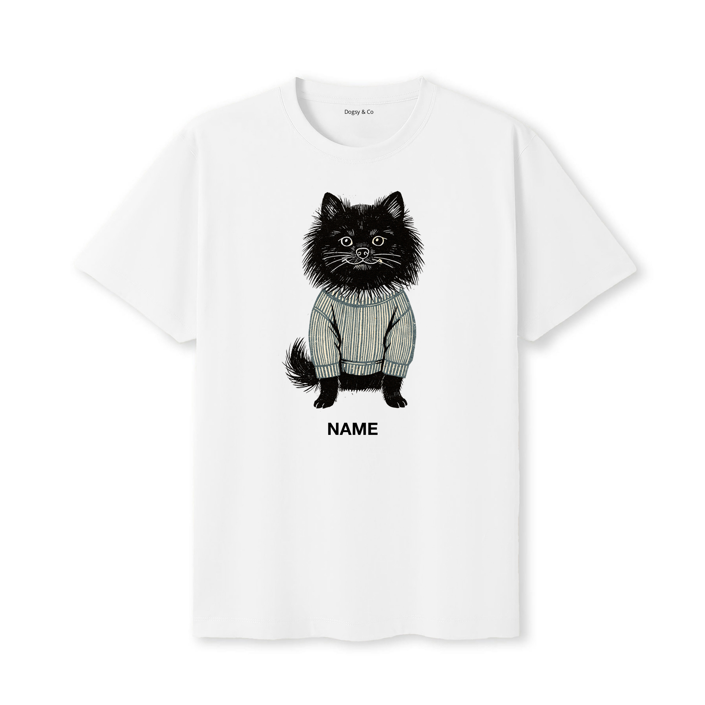 Pomeranian Jumper Dog Custom T-Shirt - White