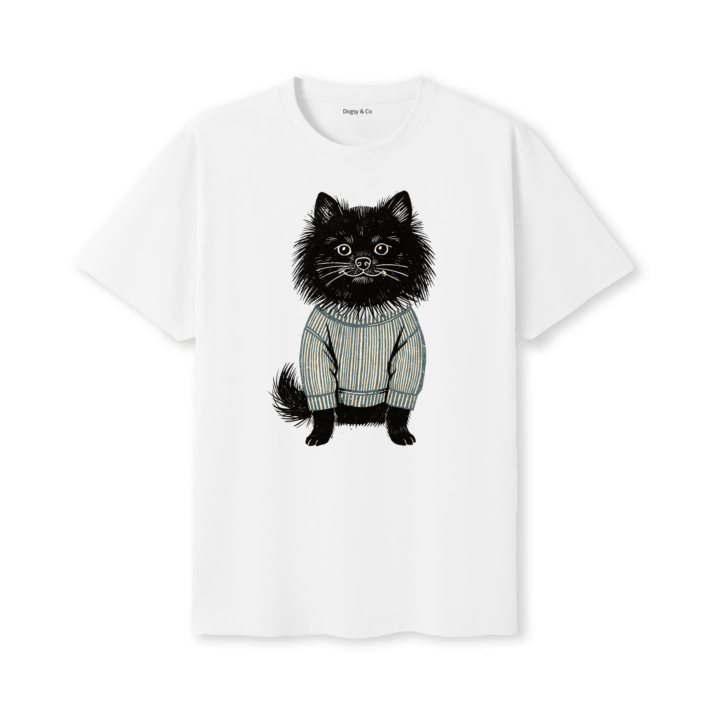 Pomeranian Jumper Dog T-Shirt - White