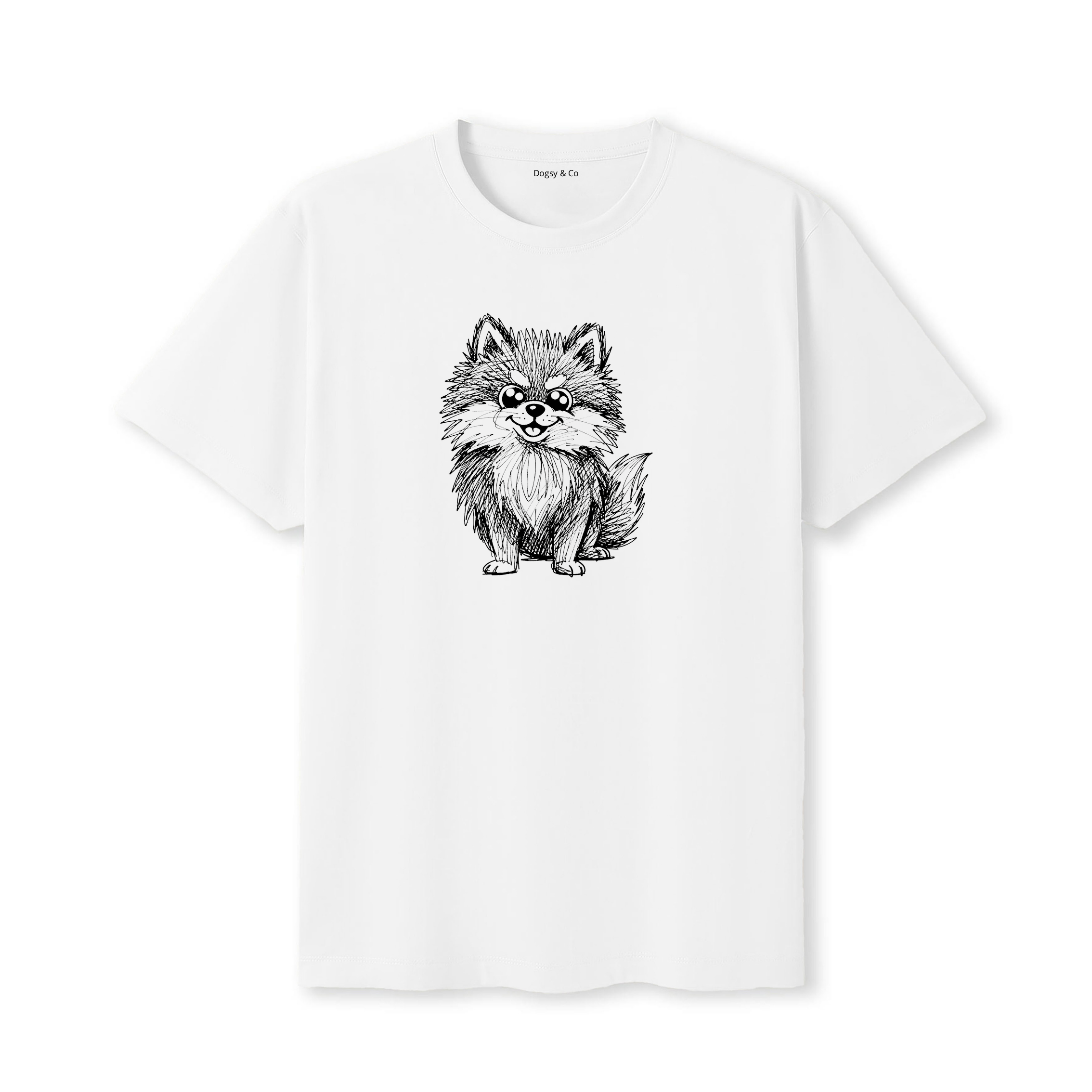 Pomeranian Scraggy Dog T-Shirt - White