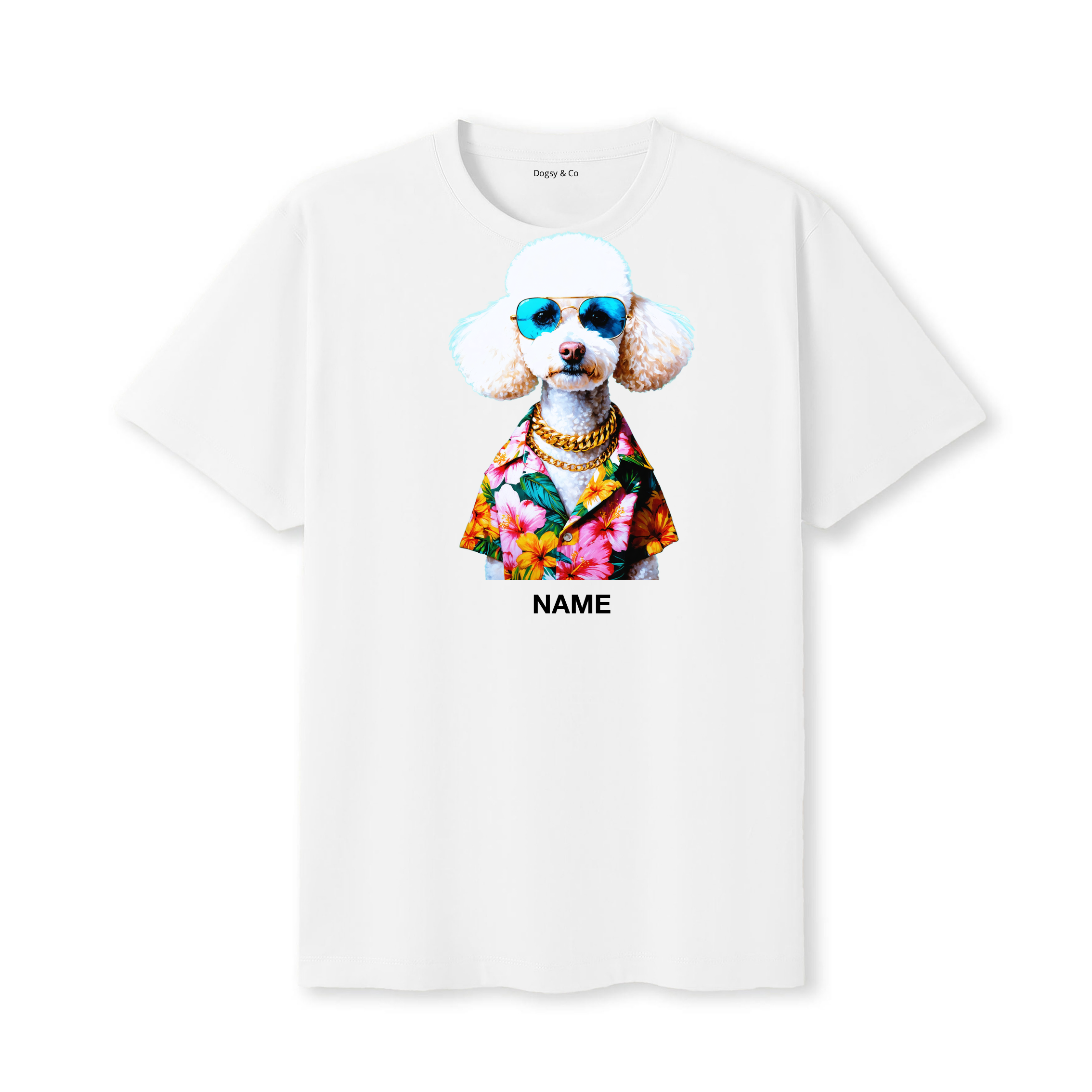 Poodle Hawaii Dog Custom T-Shirt - White