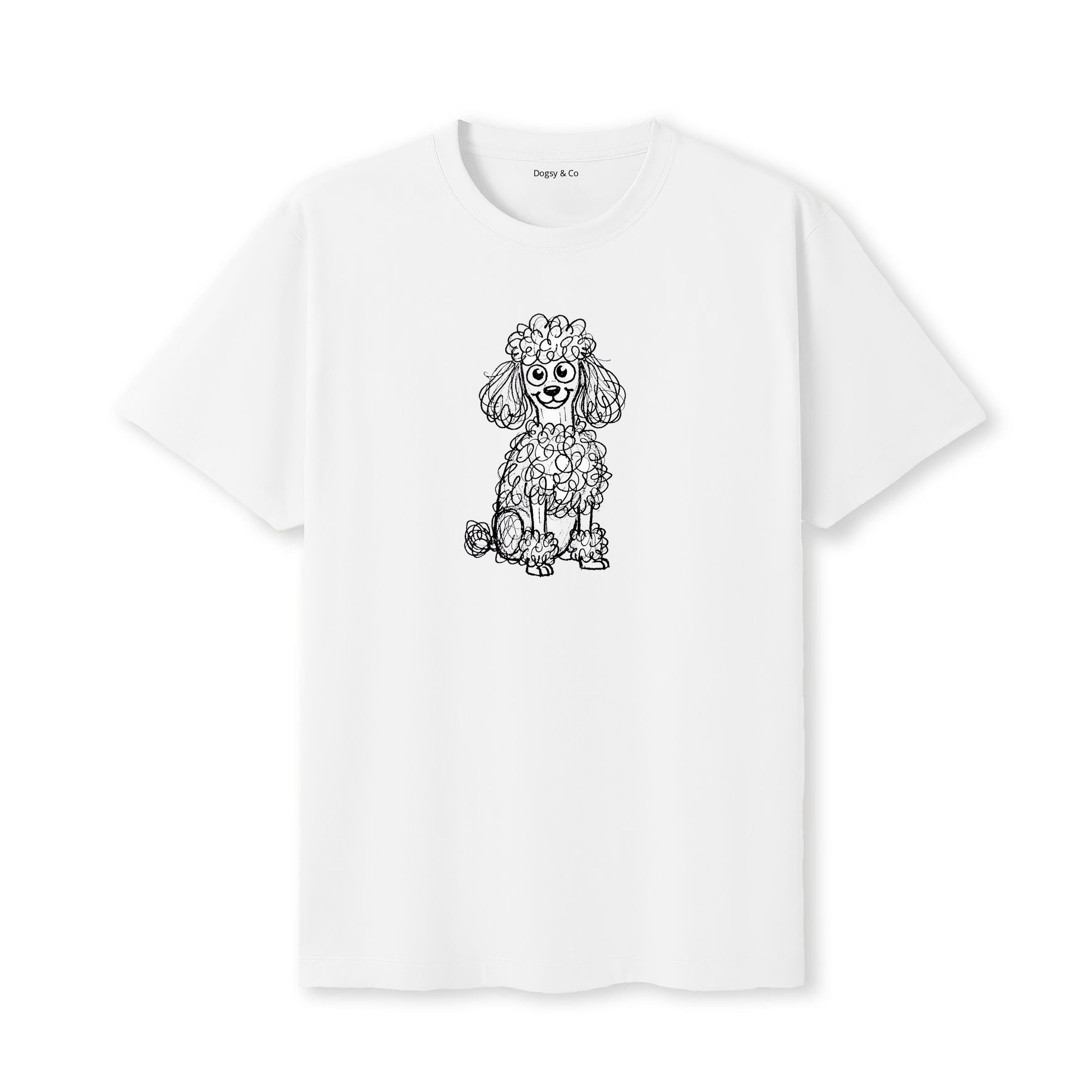 Poodle Scraggy Dog T-Shirt - White
