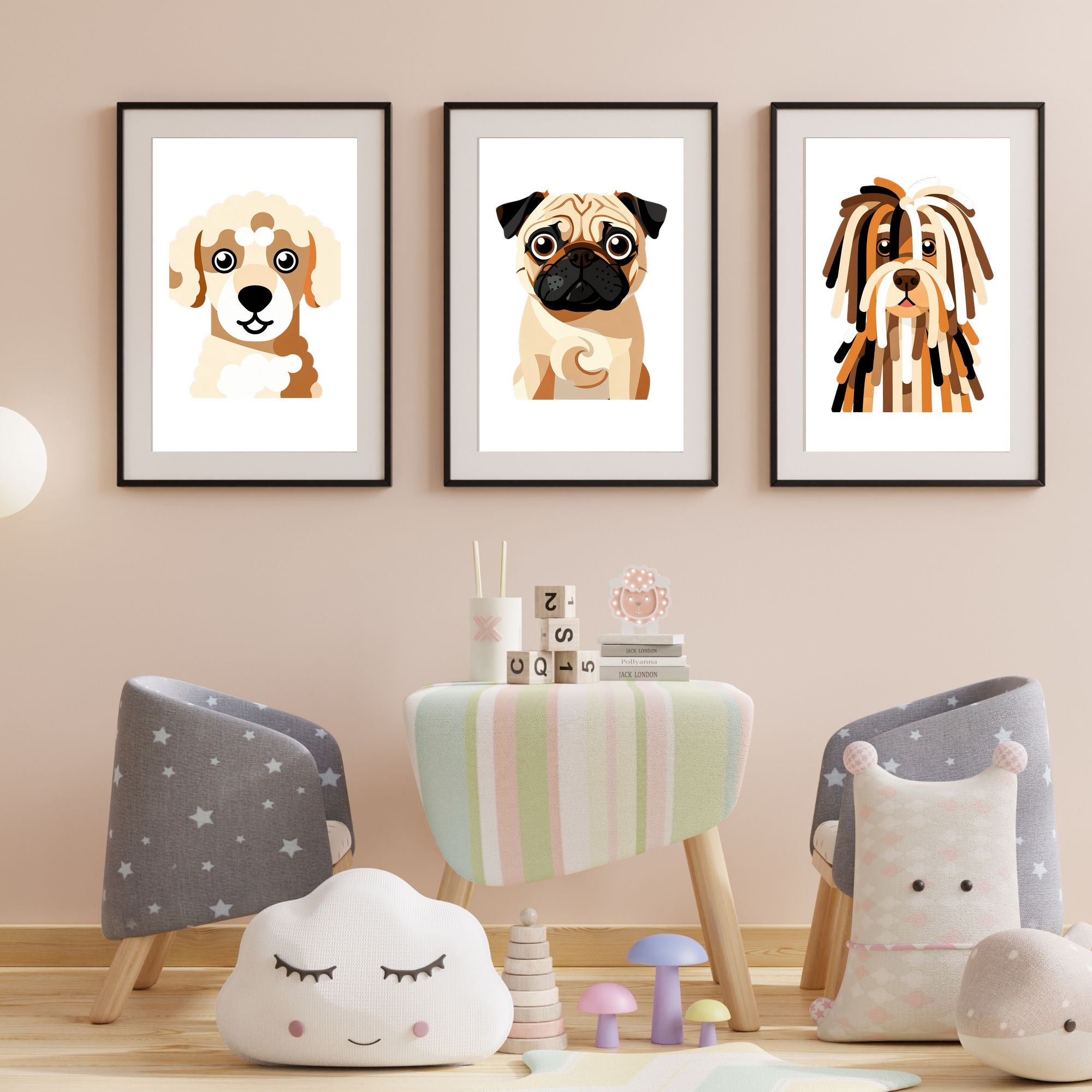 Bold Block Art Print - Framed Nursery Mockup