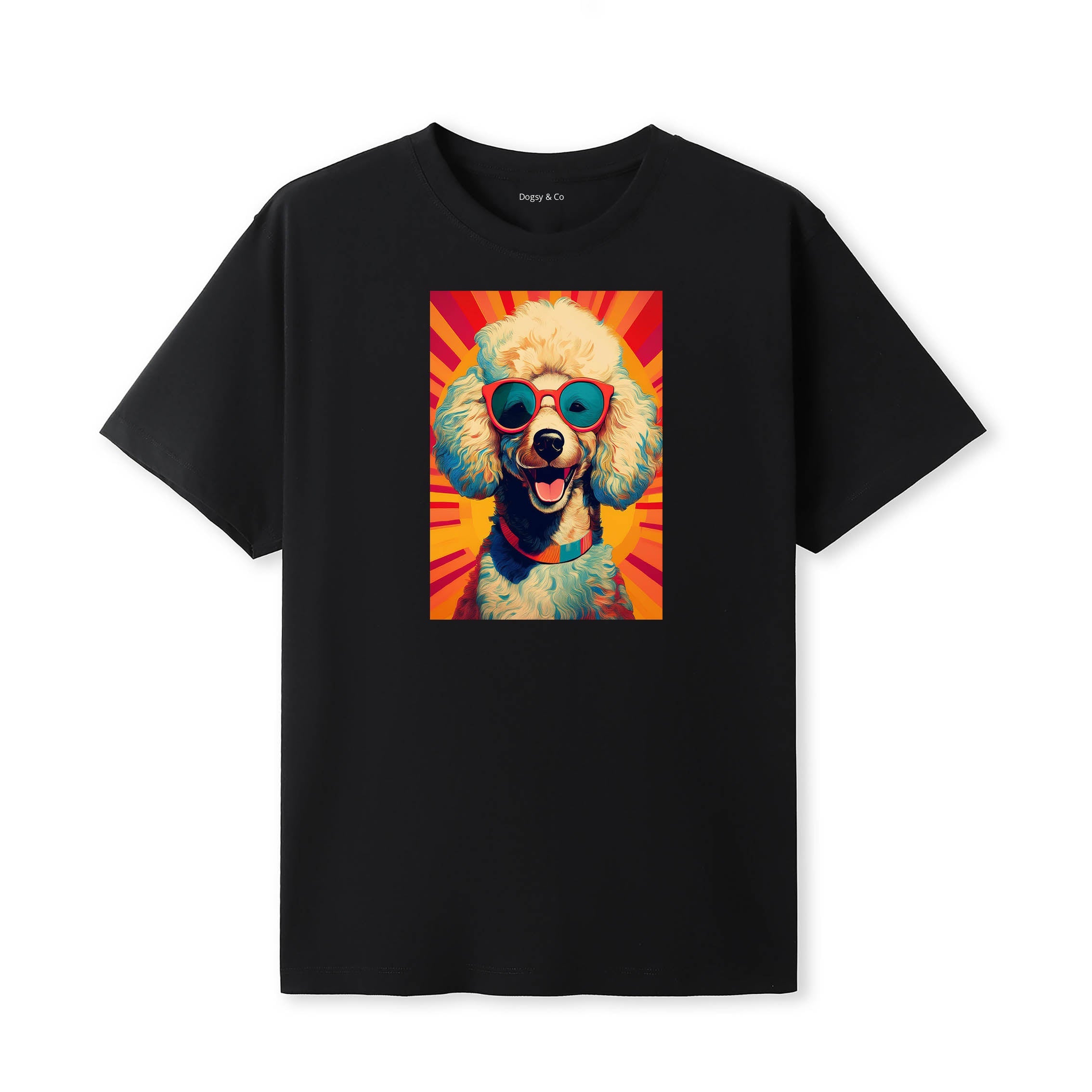 Poodle Sunnies Dog T-Shirt V2 Black