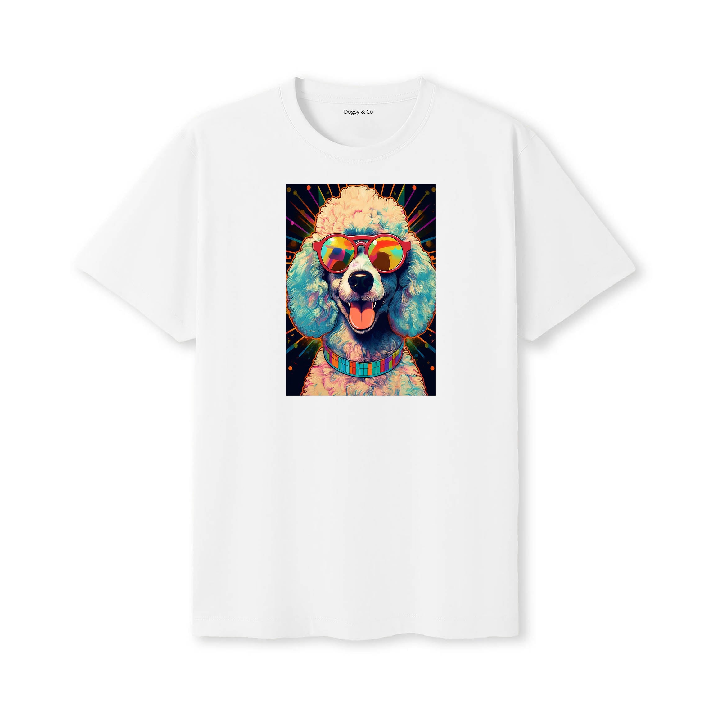 Poodle Sunnies Dog T-Shirt V3 White