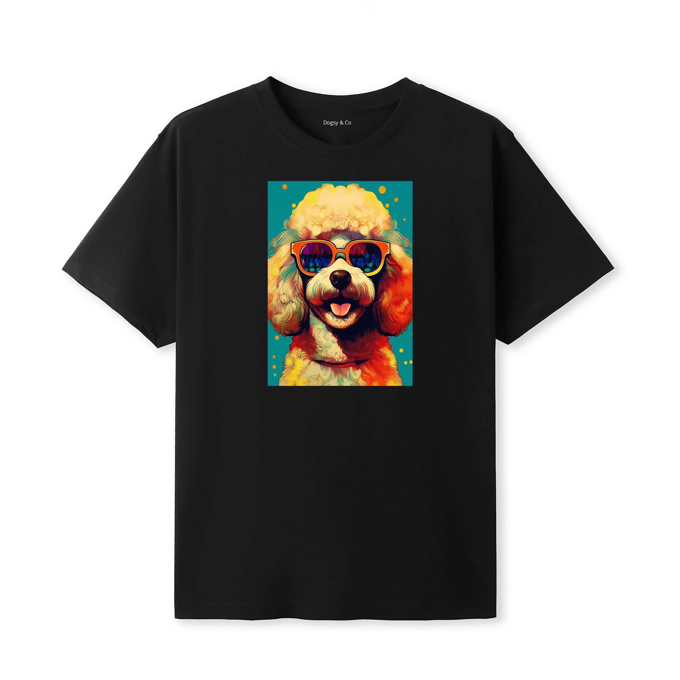 Poodle Sunnies Dog T-Shirt V6 Black