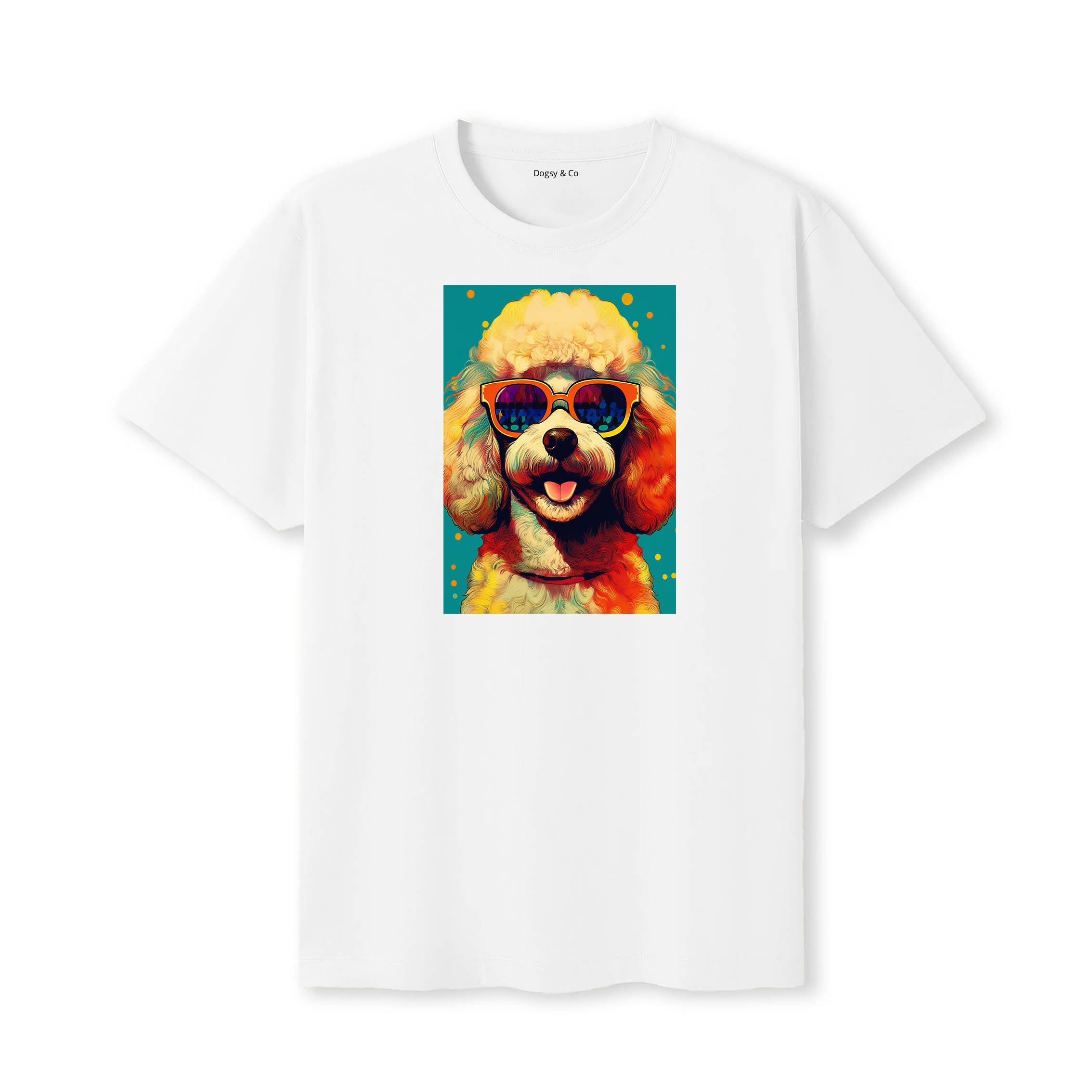Poodle Sunnies Dog T-Shirt V6 White