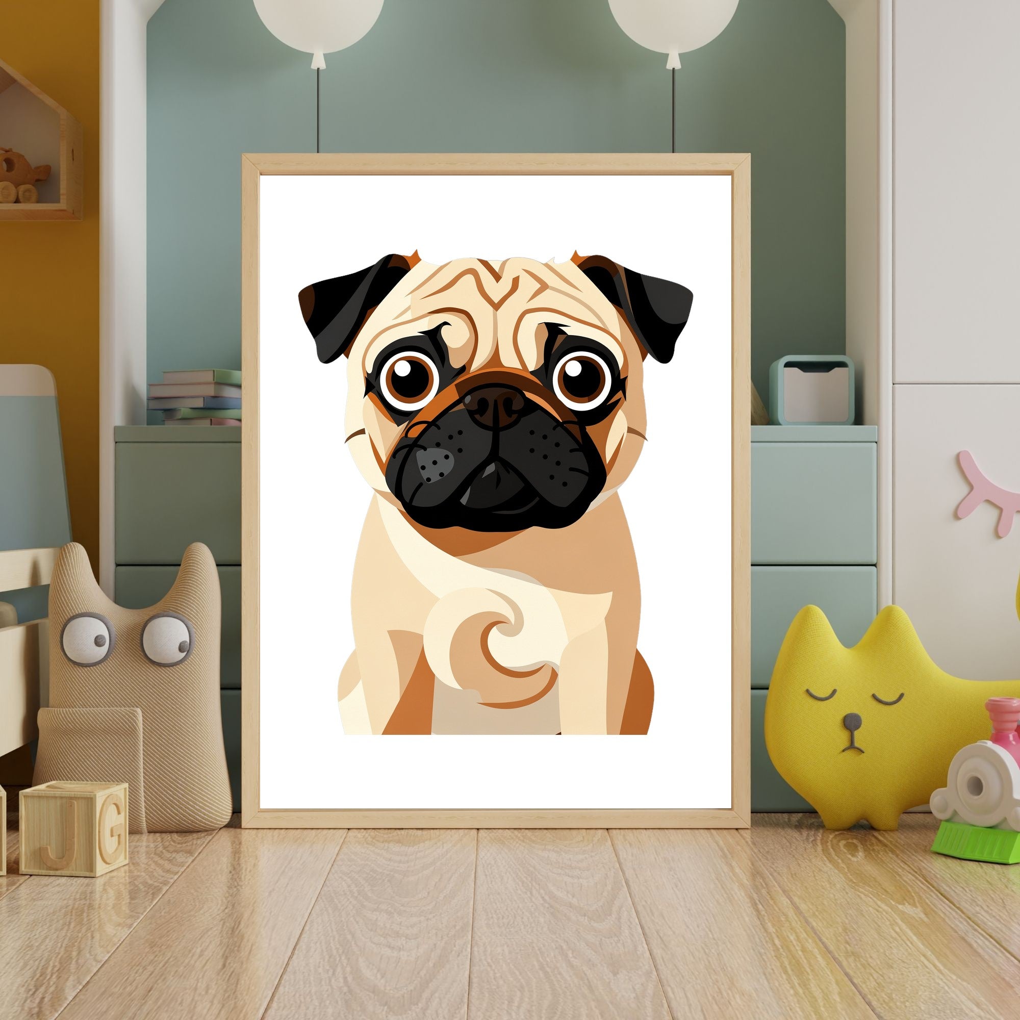 Bold Block Art Print - Framed Nursery Mockup