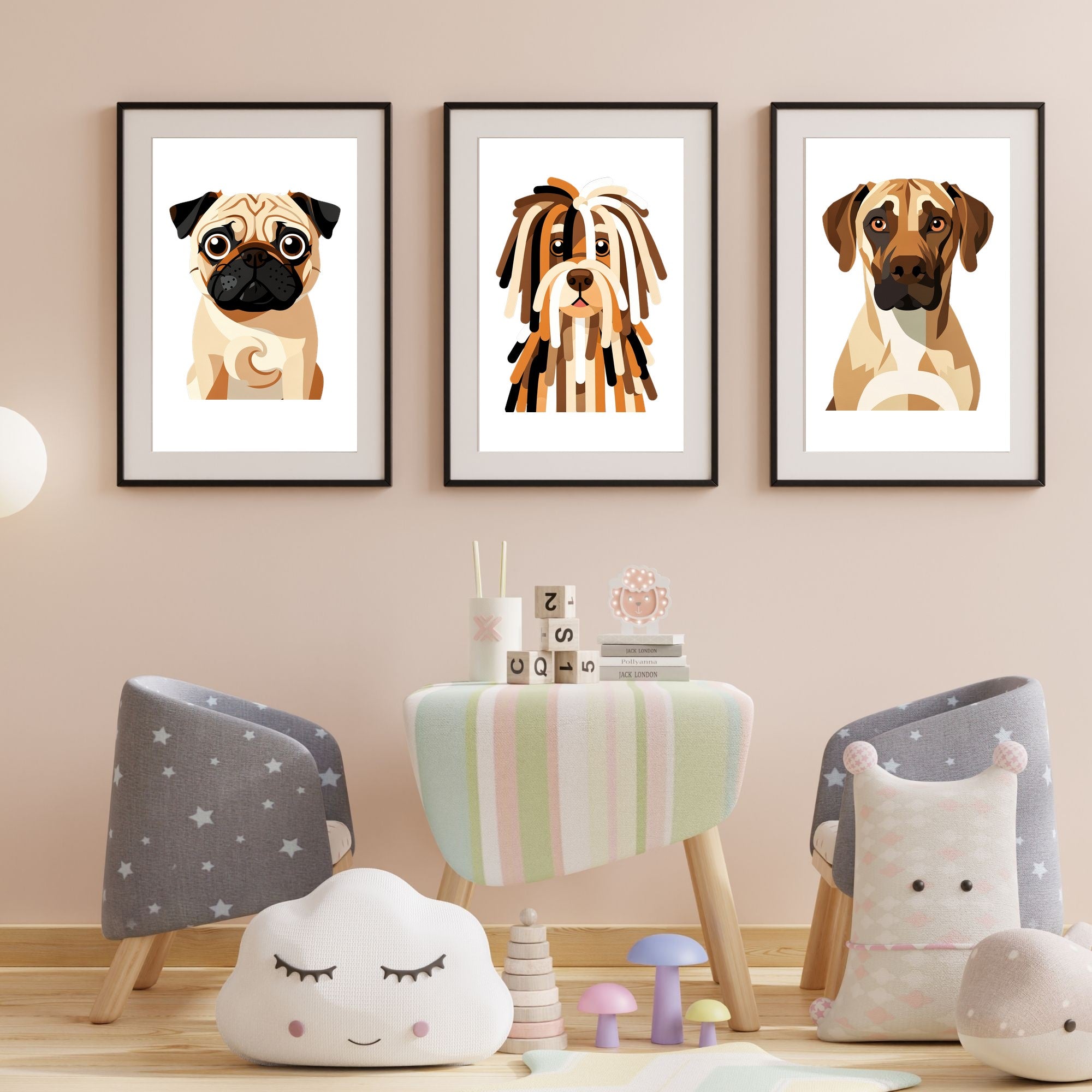 Bold Block Art Print - Framed Nursery Mockup