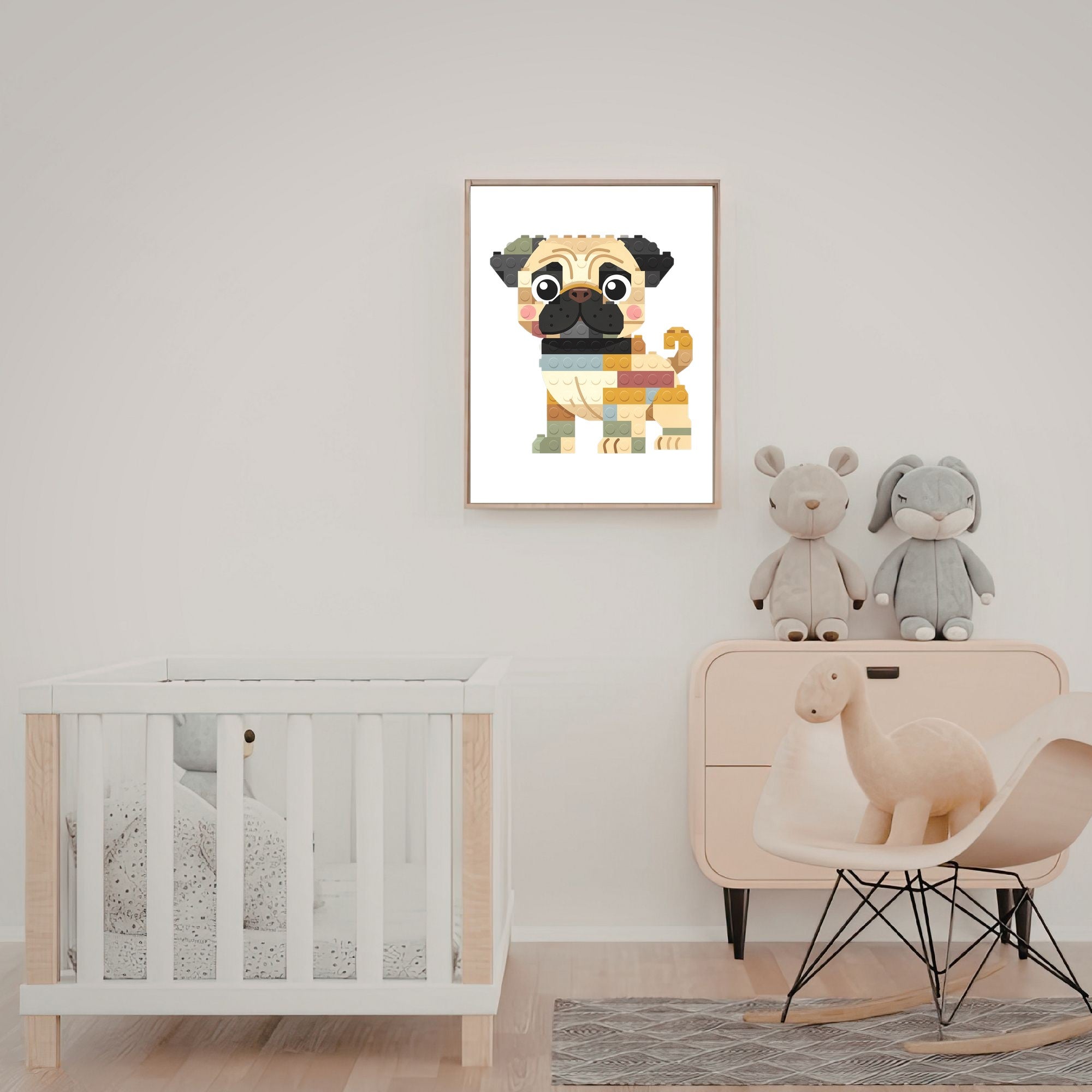 Pug Lego Dog - White