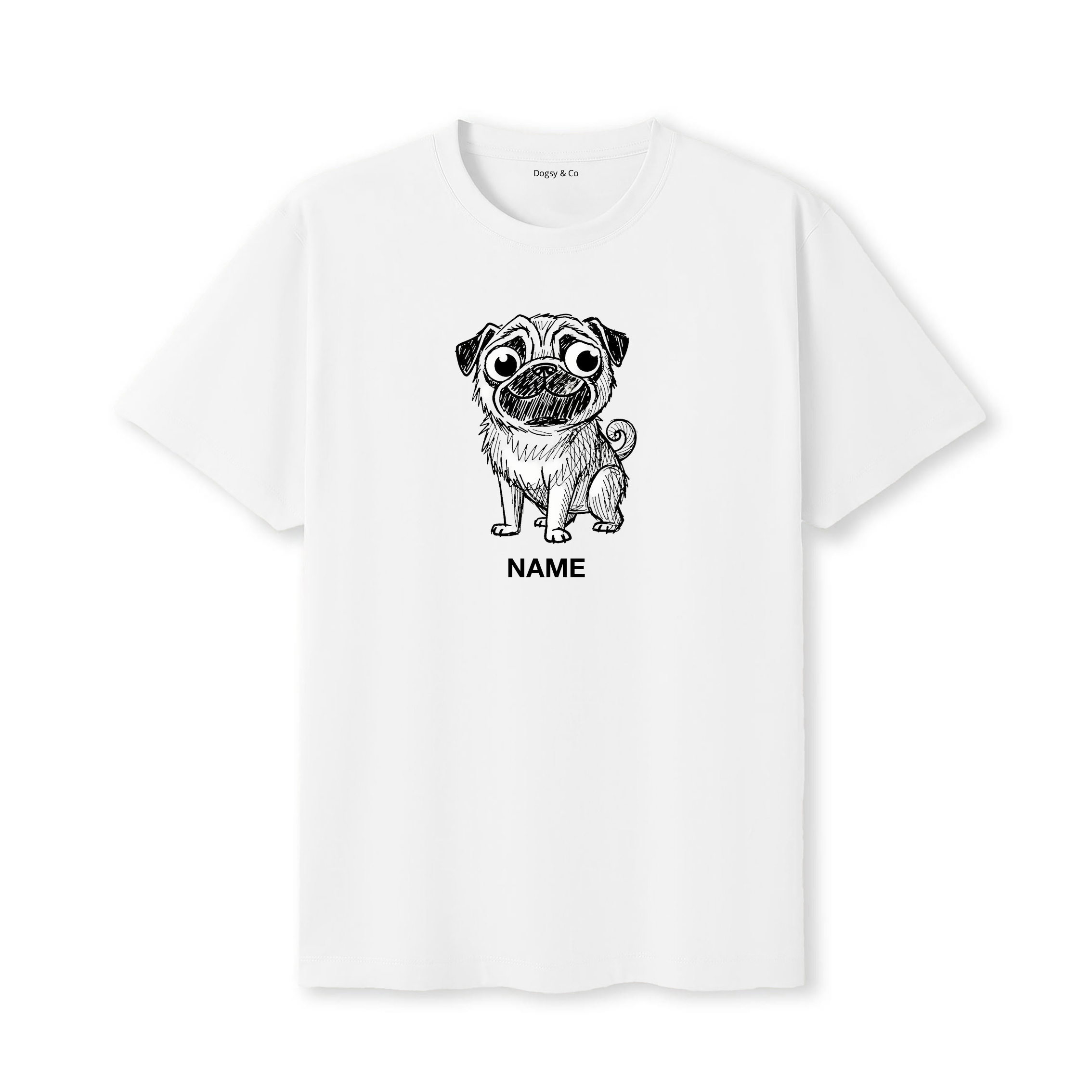 Pug Scraggy Dog Custom - White