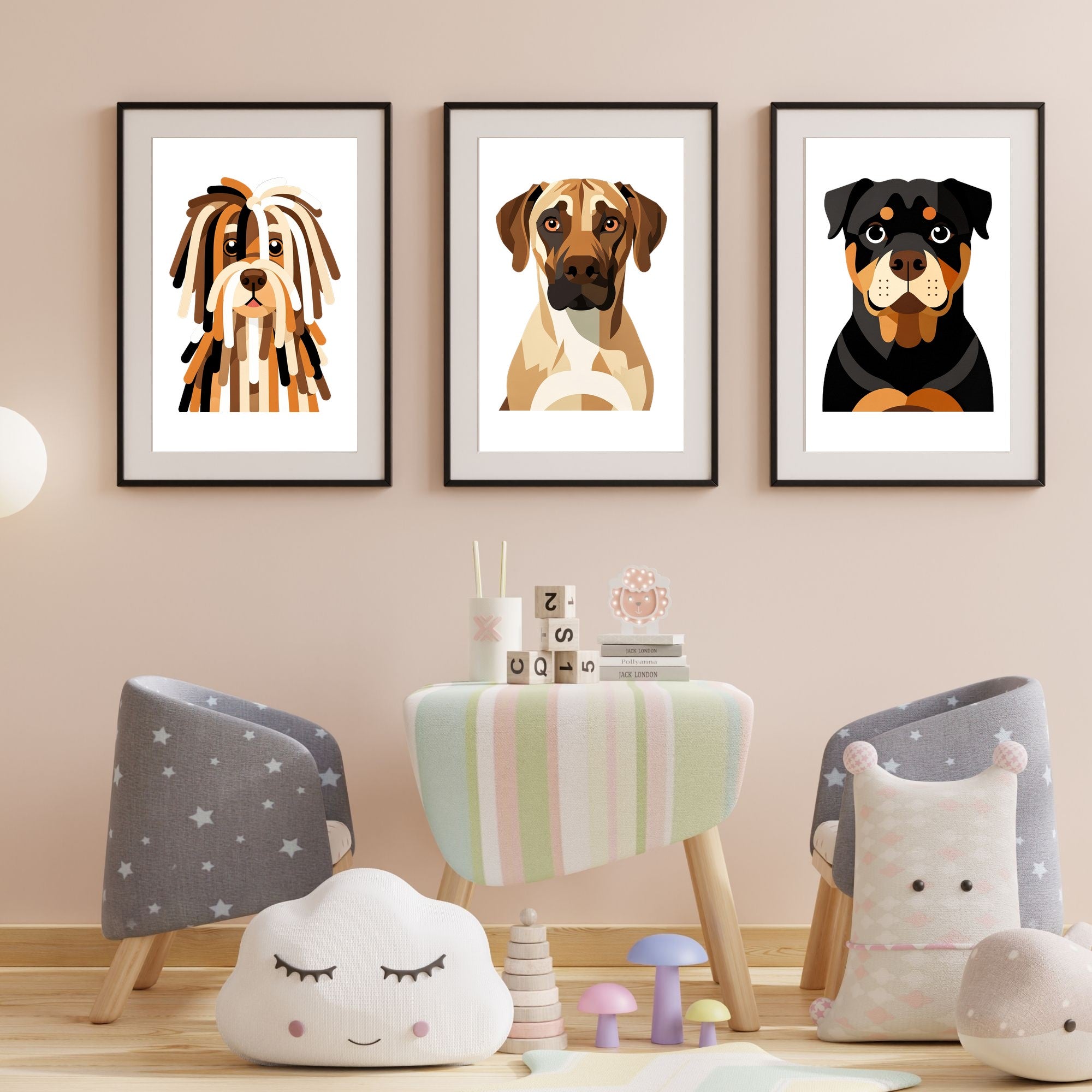 Bold Block Art Print - Framed Nursery Mockup