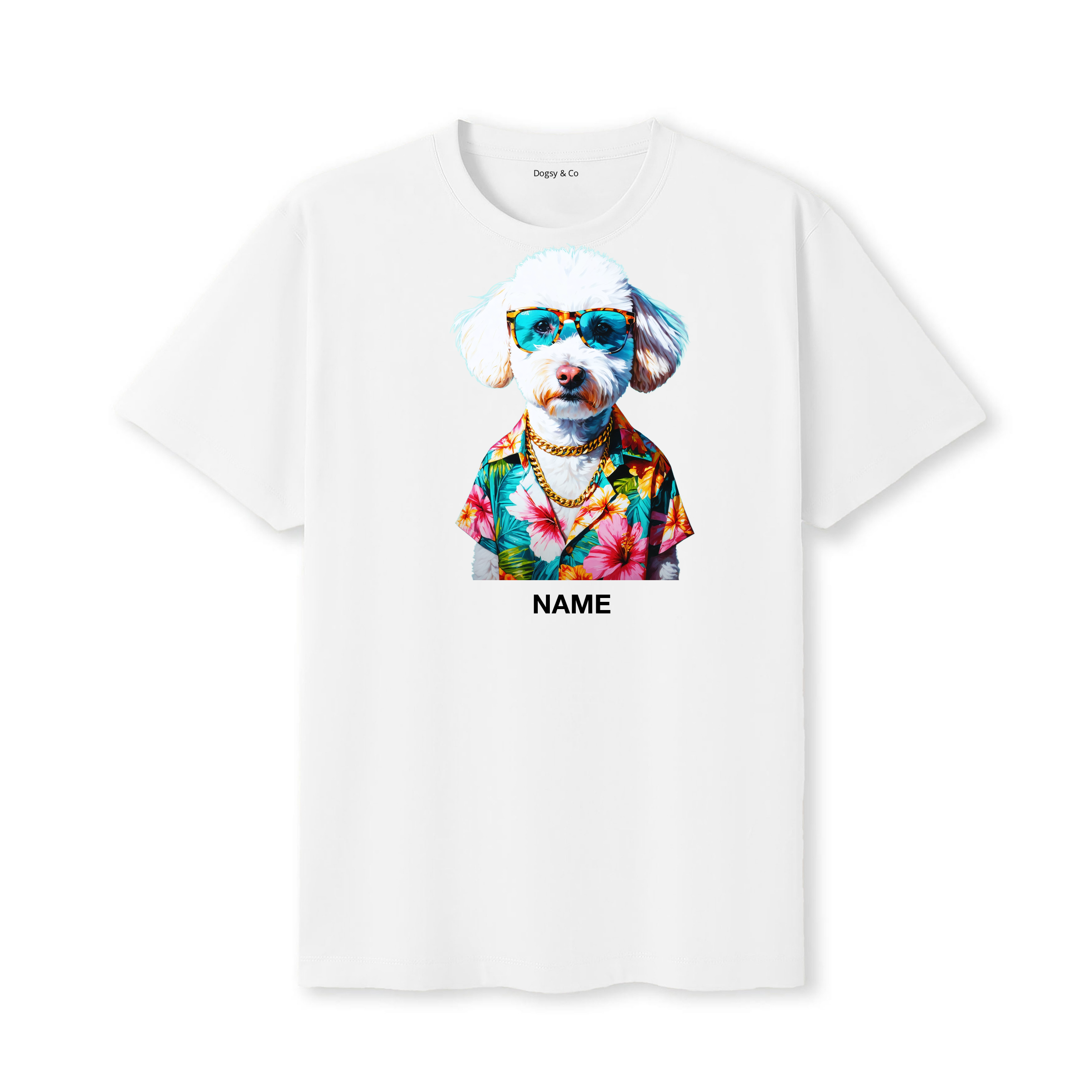 Puli Hawaii Dog Custom T-Shirt - White