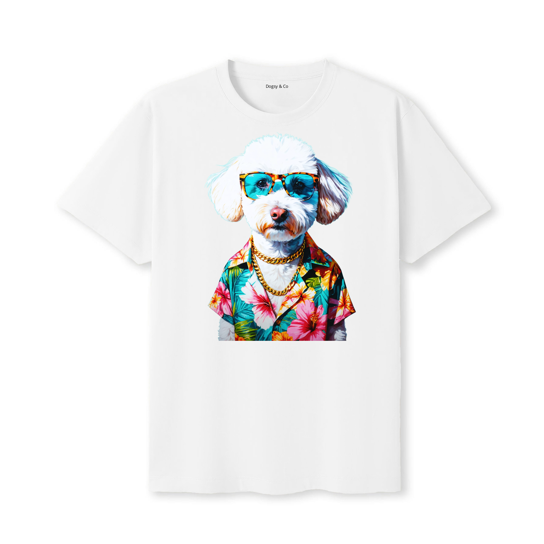 Puli Hawaii Dog T-Shirt - White