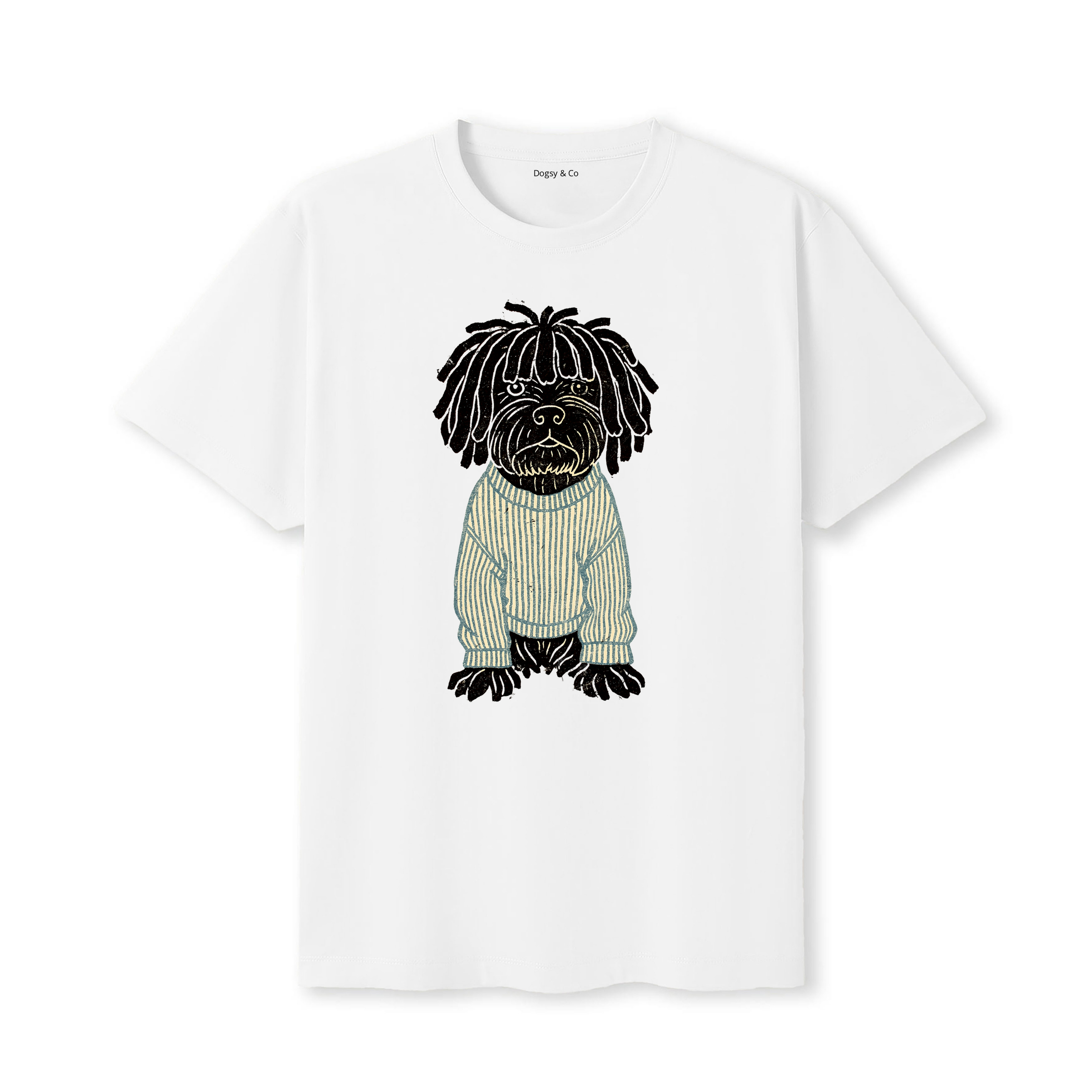 Puli Jumper Dog T-Shirt - White